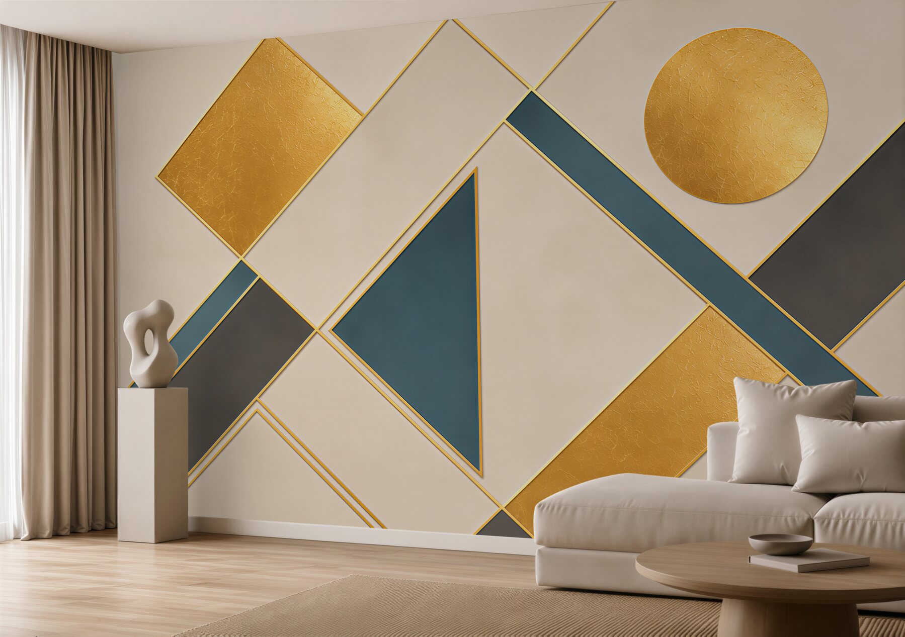 Fototapeta geometryczne złote formy z granatem w stylu art deco?v23