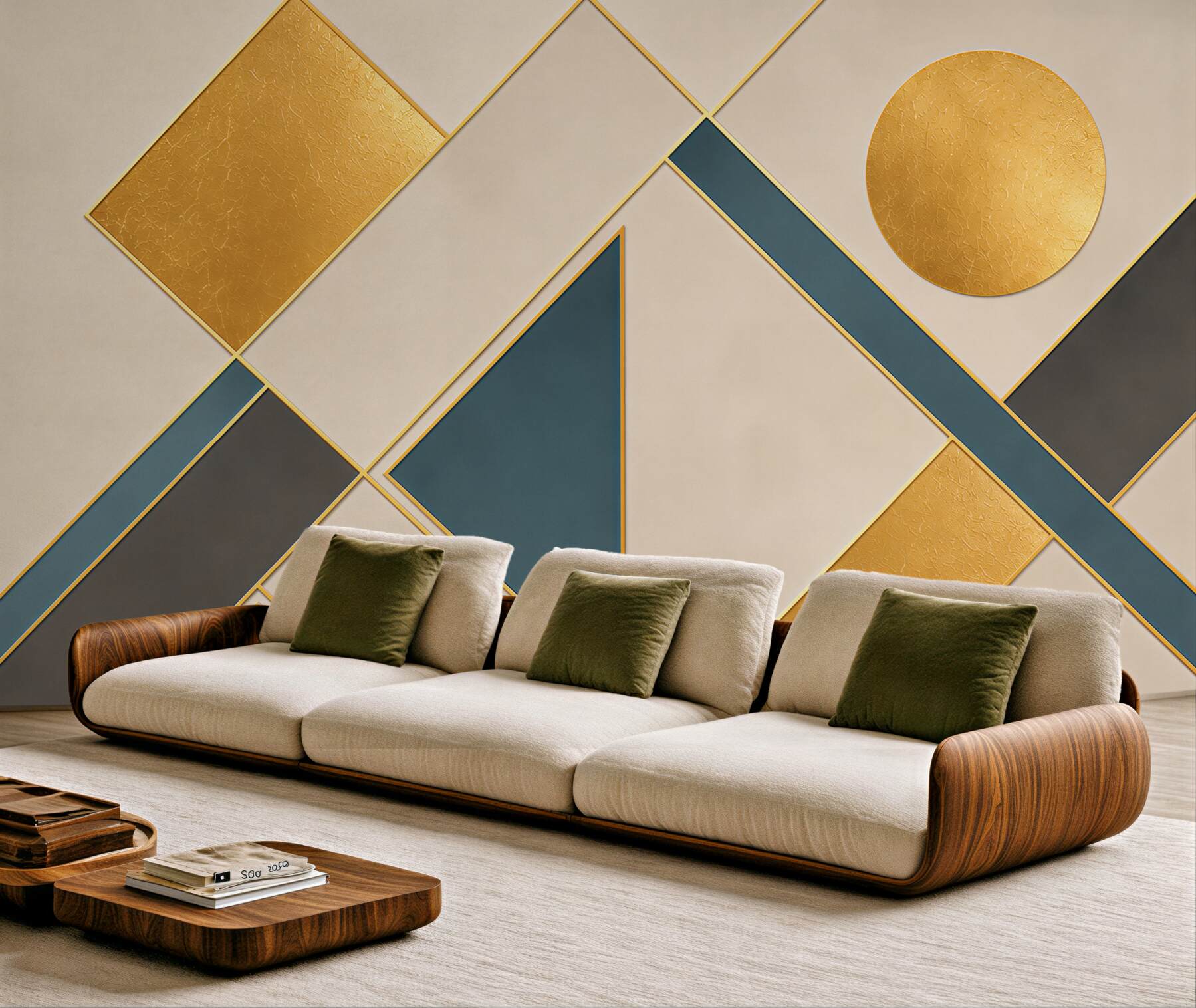 Fototapeta geometryczne złote formy z granatem w stylu art deco?v23