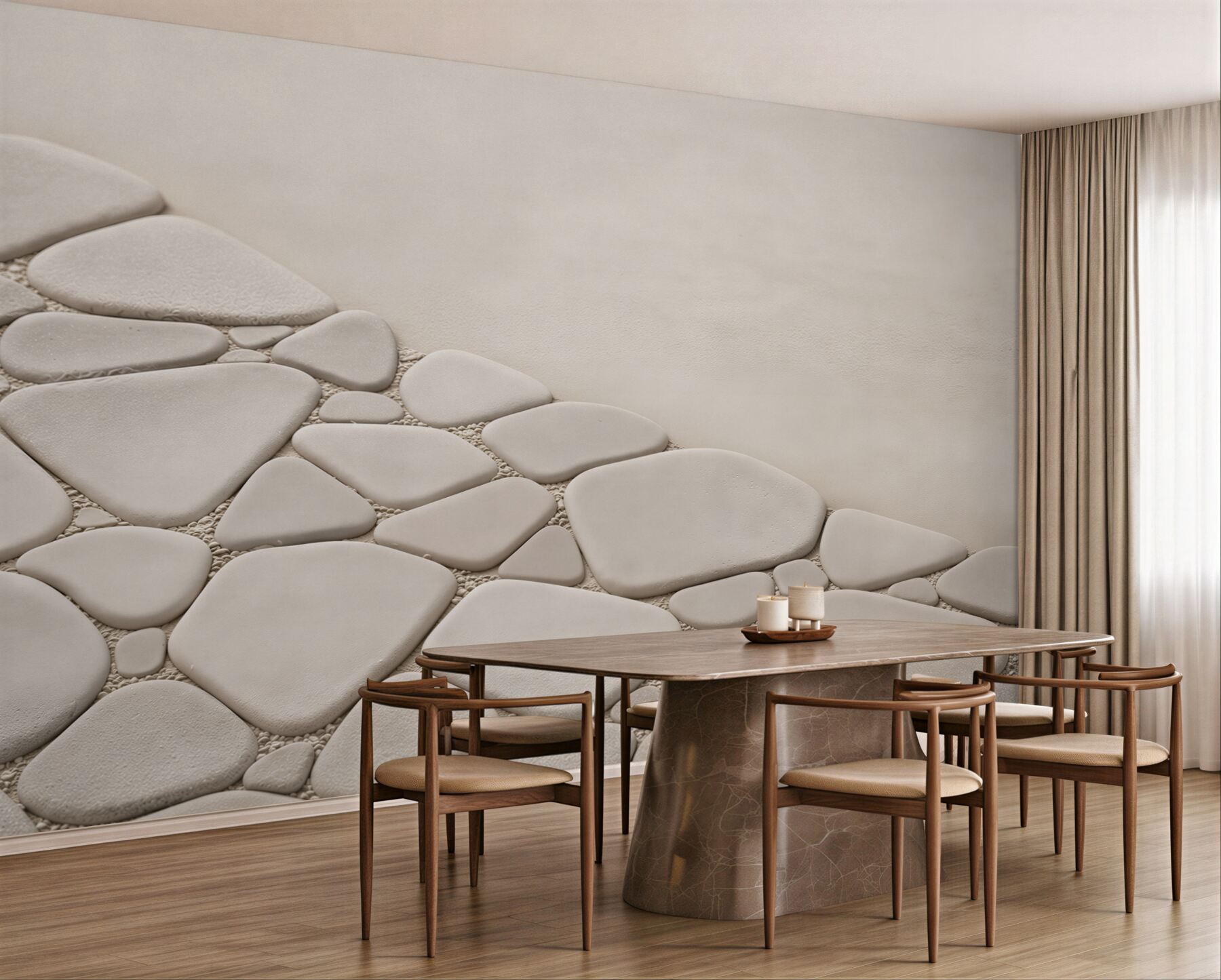 Fototapeta białe kamienie zen minimalistyczna beżowa do łazienki spa?v23