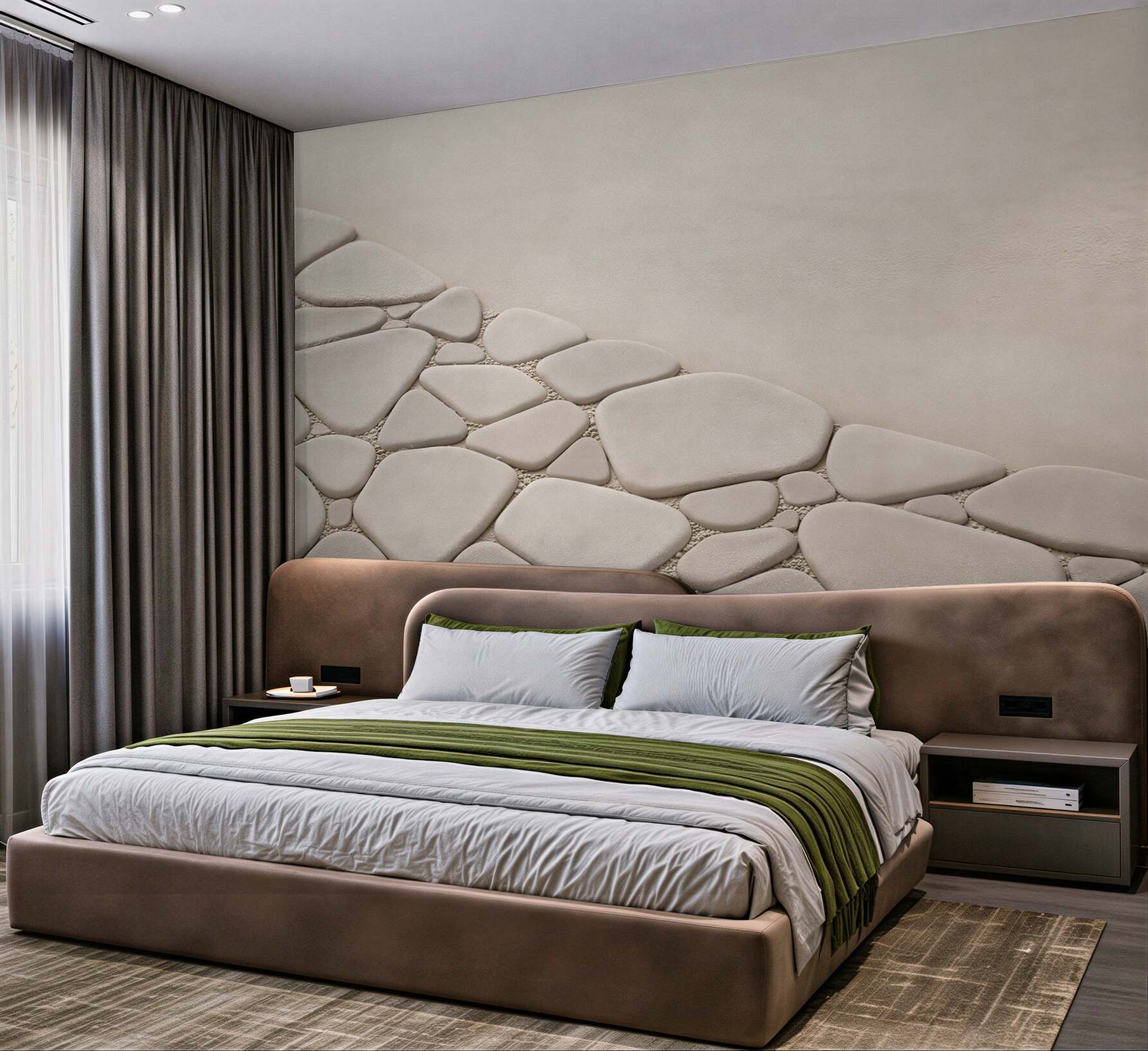 Fototapeta białe kamienie zen minimalistyczna beżowa do łazienki spa?v23