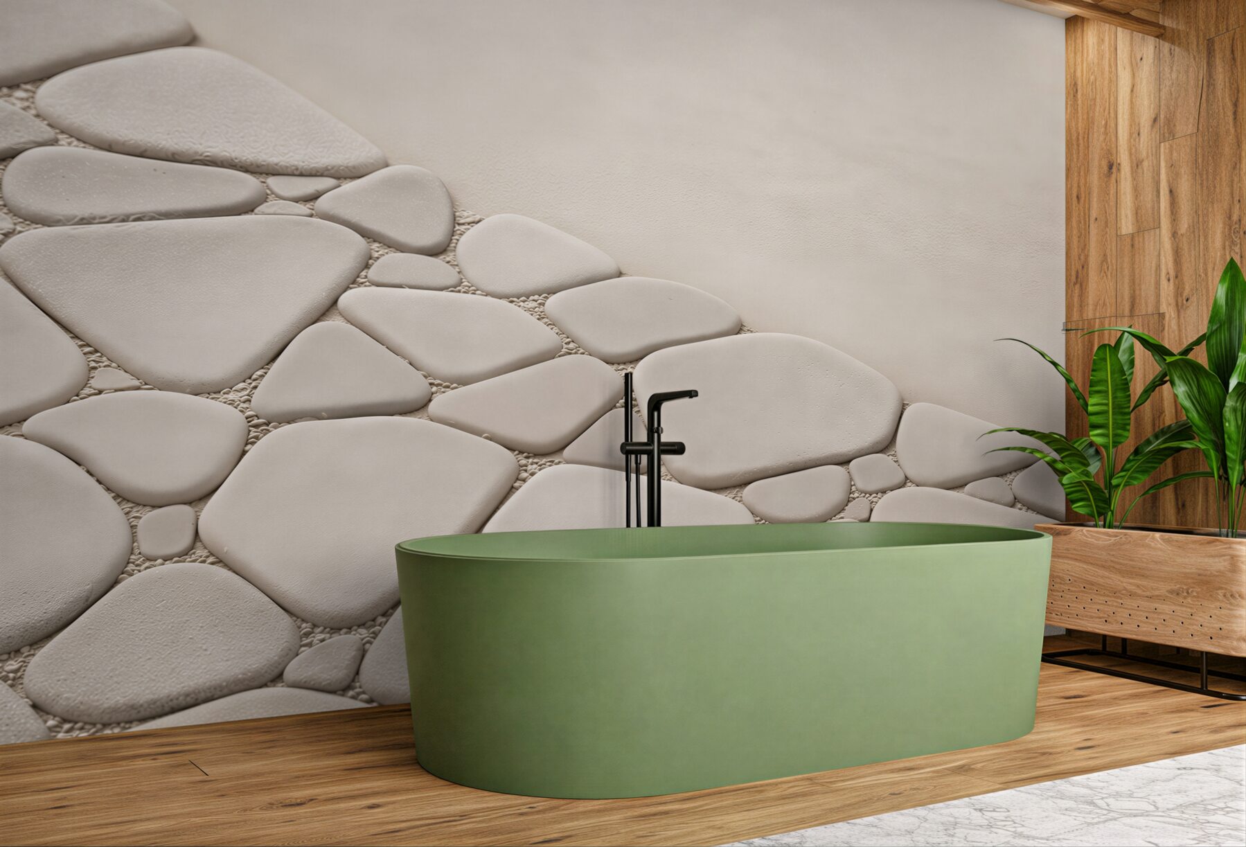 Fototapeta białe kamienie zen minimalistyczna beżowa do łazienki spa?v23