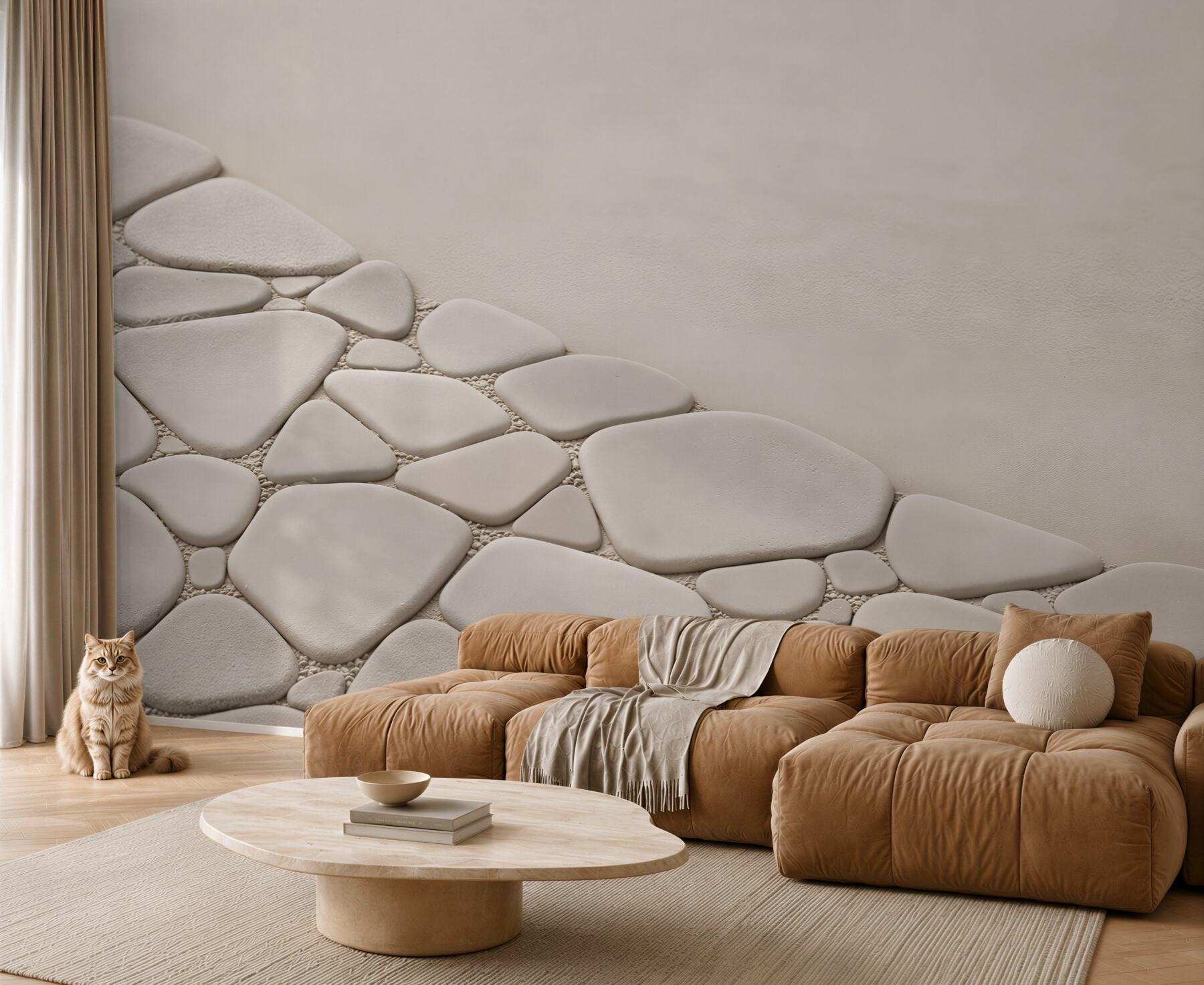 Fototapeta białe kamienie zen minimalistyczna beżowa do łazienki spa?v23