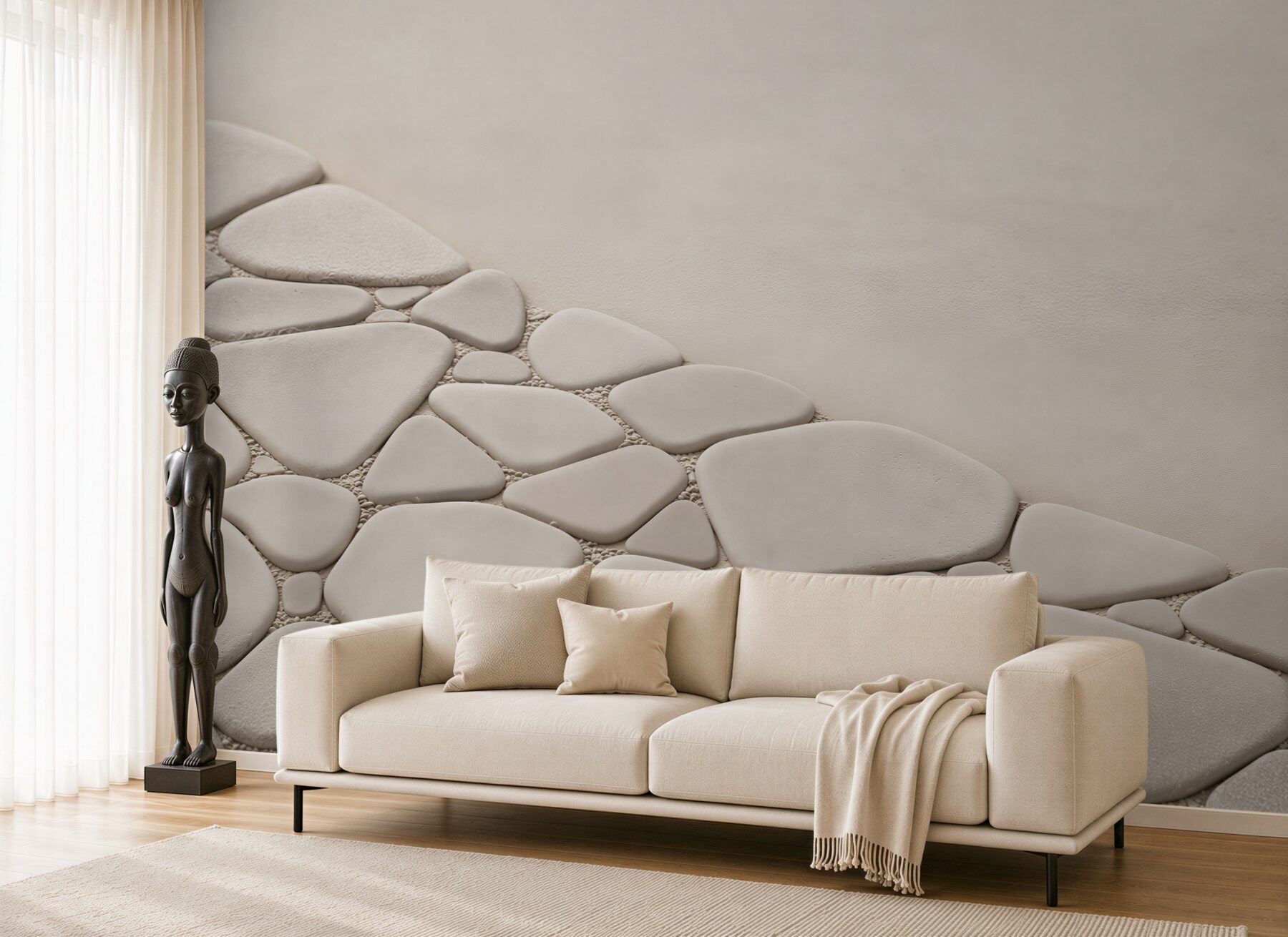 Fototapeta białe kamienie zen minimalistyczna beżowa do łazienki spa?v23