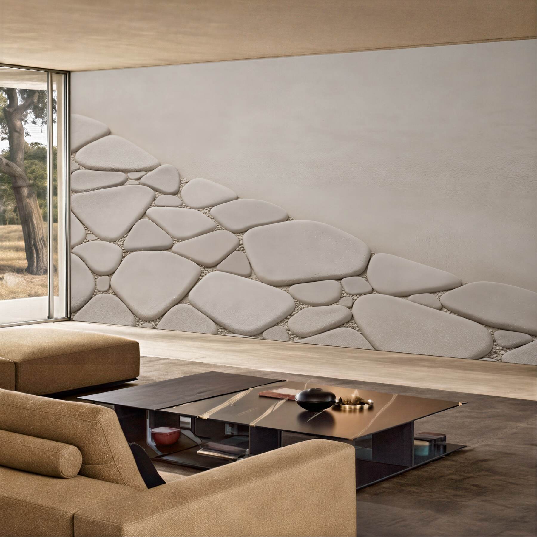 Fototapeta białe kamienie zen minimalistyczna beżowa do łazienki spa?v23