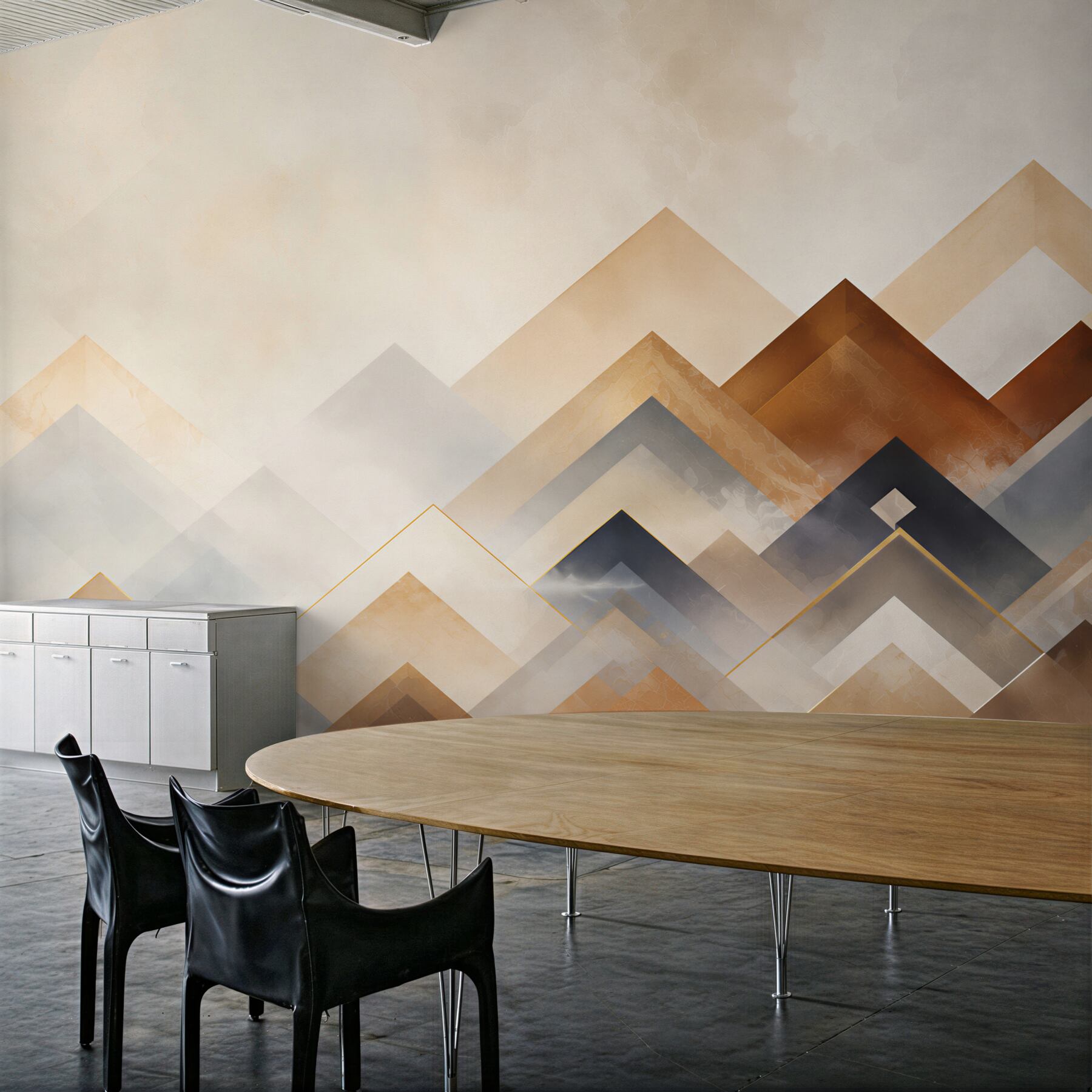 Fototapeta abstrakcyjne geometryczne szczyty beżowo brązowe nowoczesne?v23
