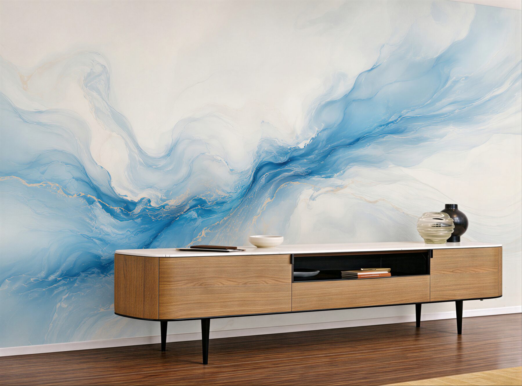 Fototapeta abstrakcyjna niebieska fala z marmurkowym efektem?v23