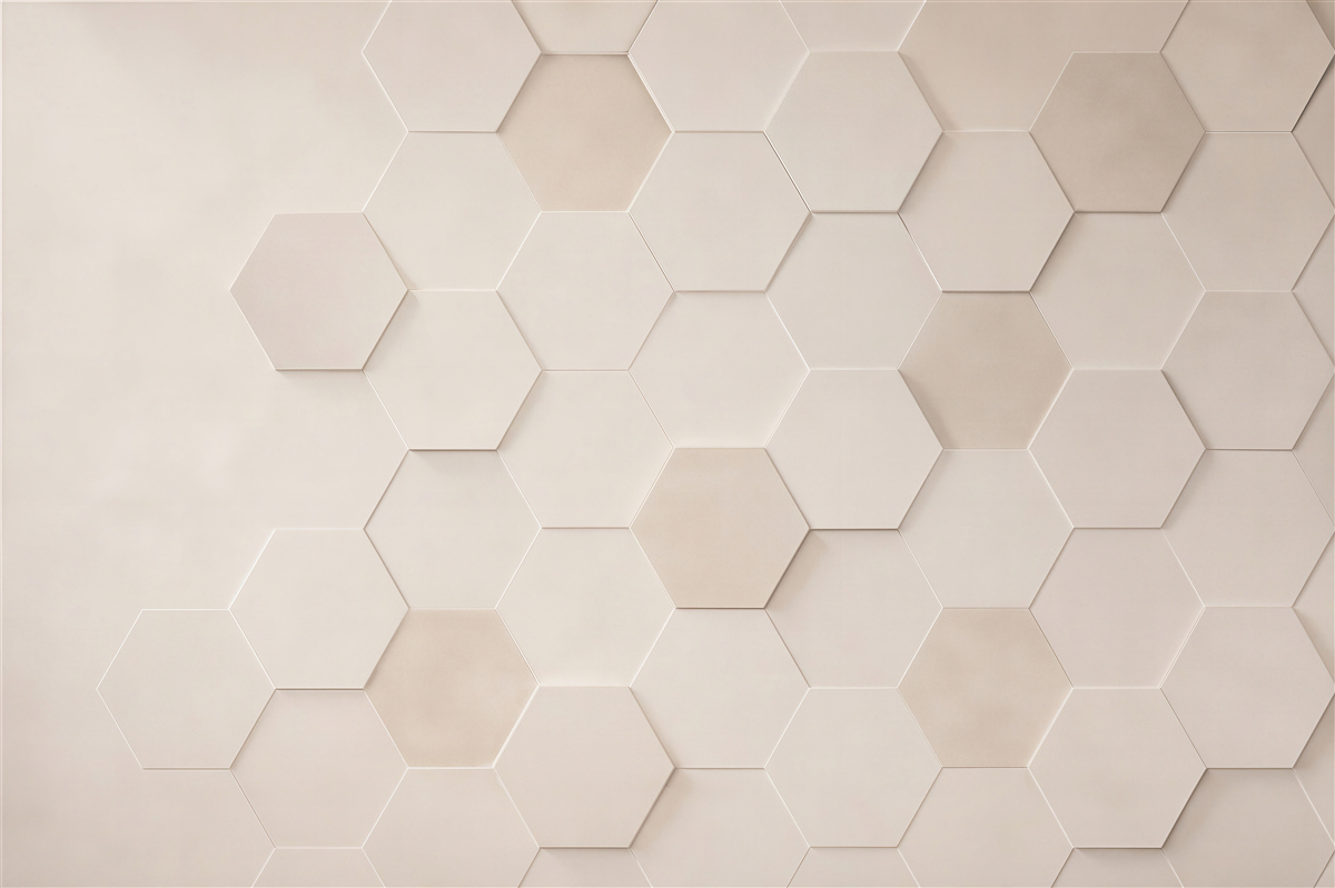 Fototapeta geometryczne heksagony beżowe nowoczesny efekt 3D