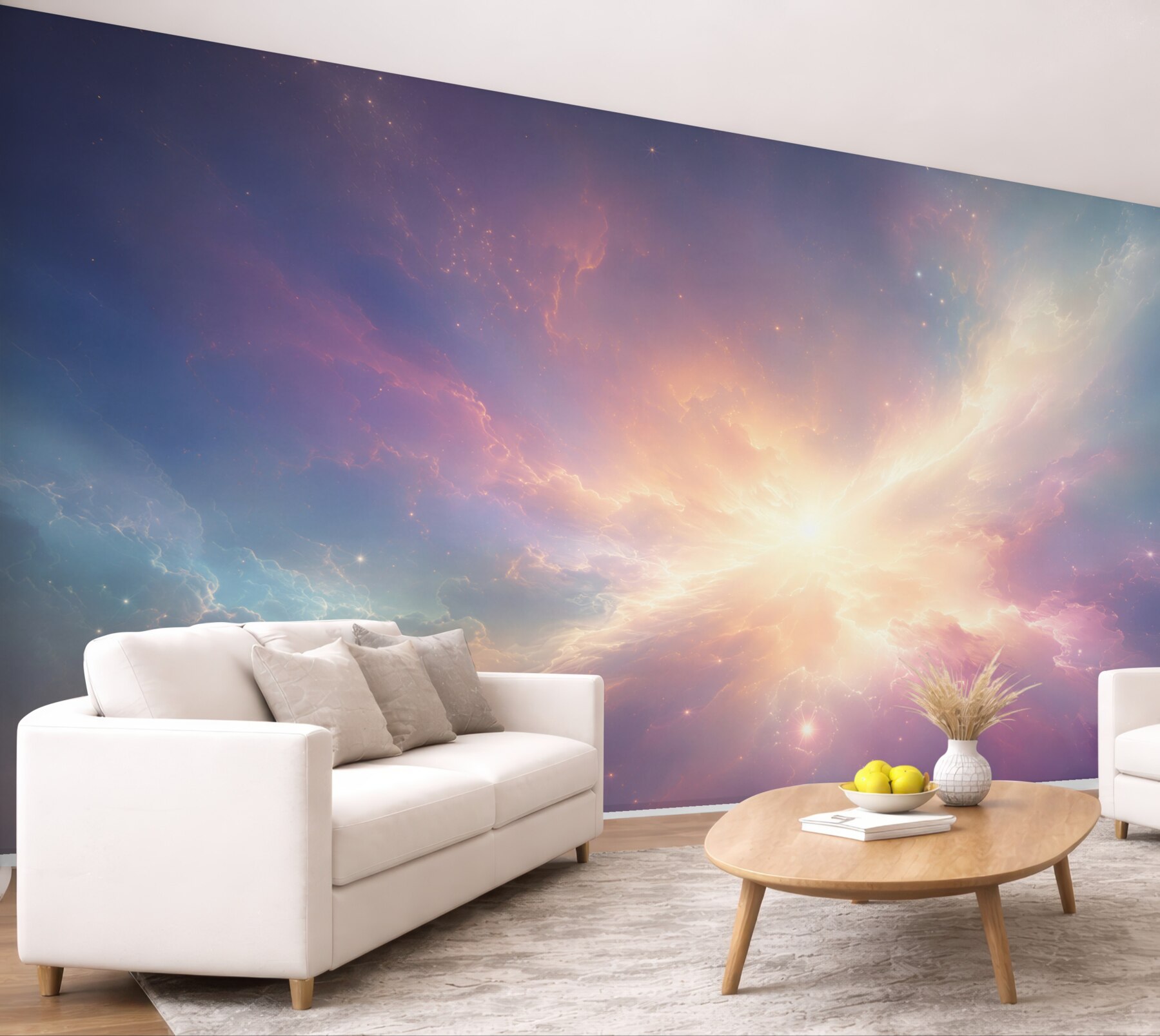 Fototapeta pastelowa mgławica kosmiczna z jasnym światłem abstrakcyjna?v23