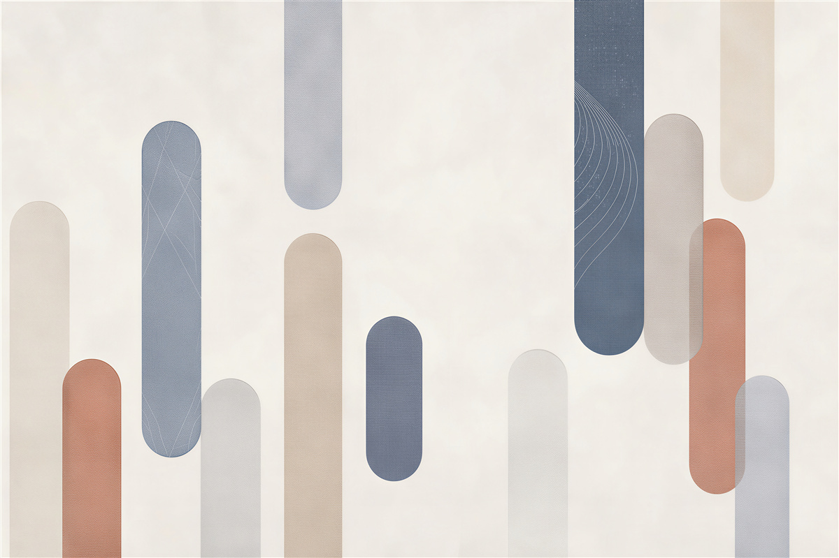 Fototapeta geometryczne pasy pastelowe beżowo niebieskie nowoczesna