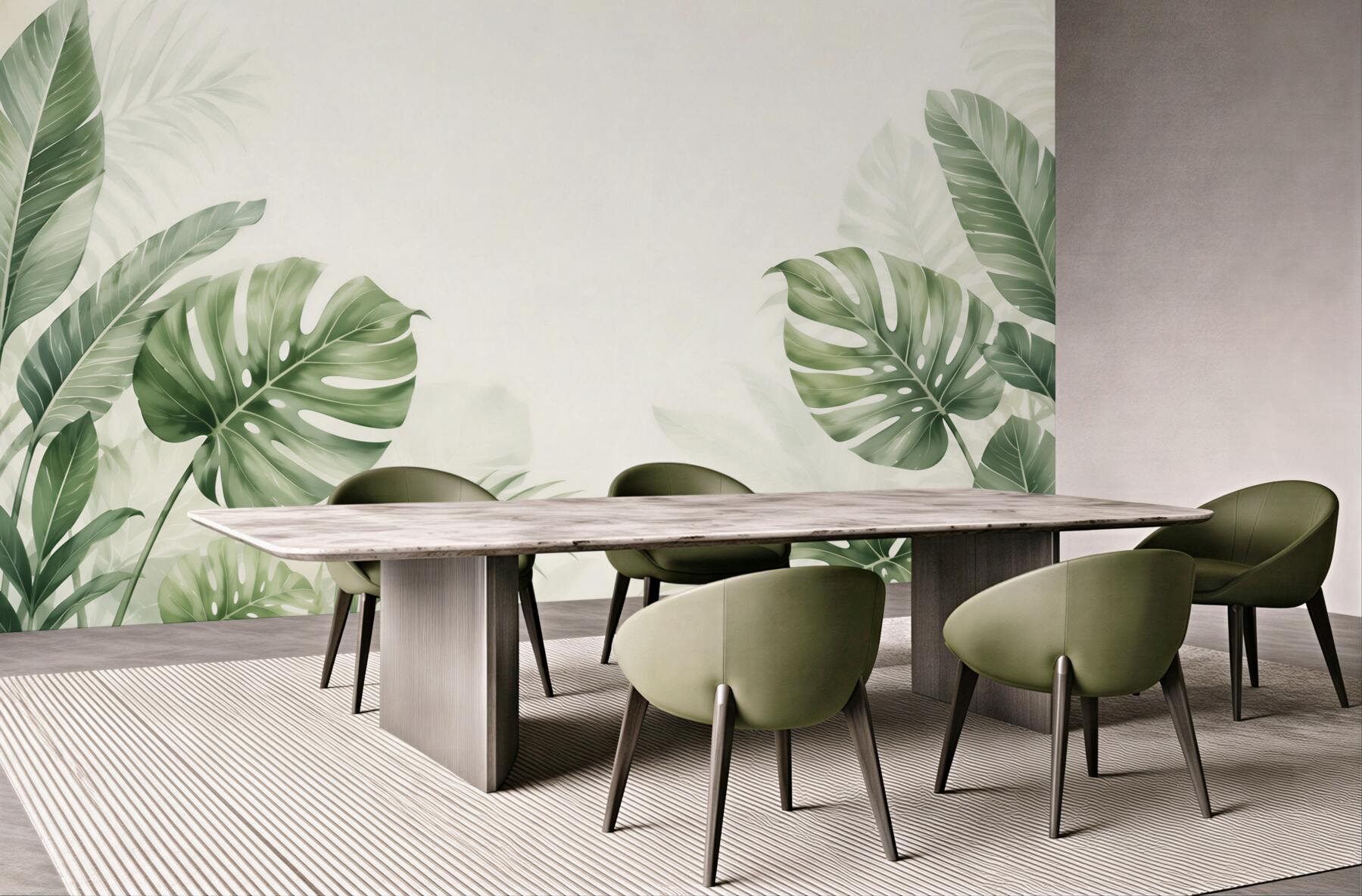 Fototapeta liście monstera i palmy zielone w stylu tropikalnym?v23