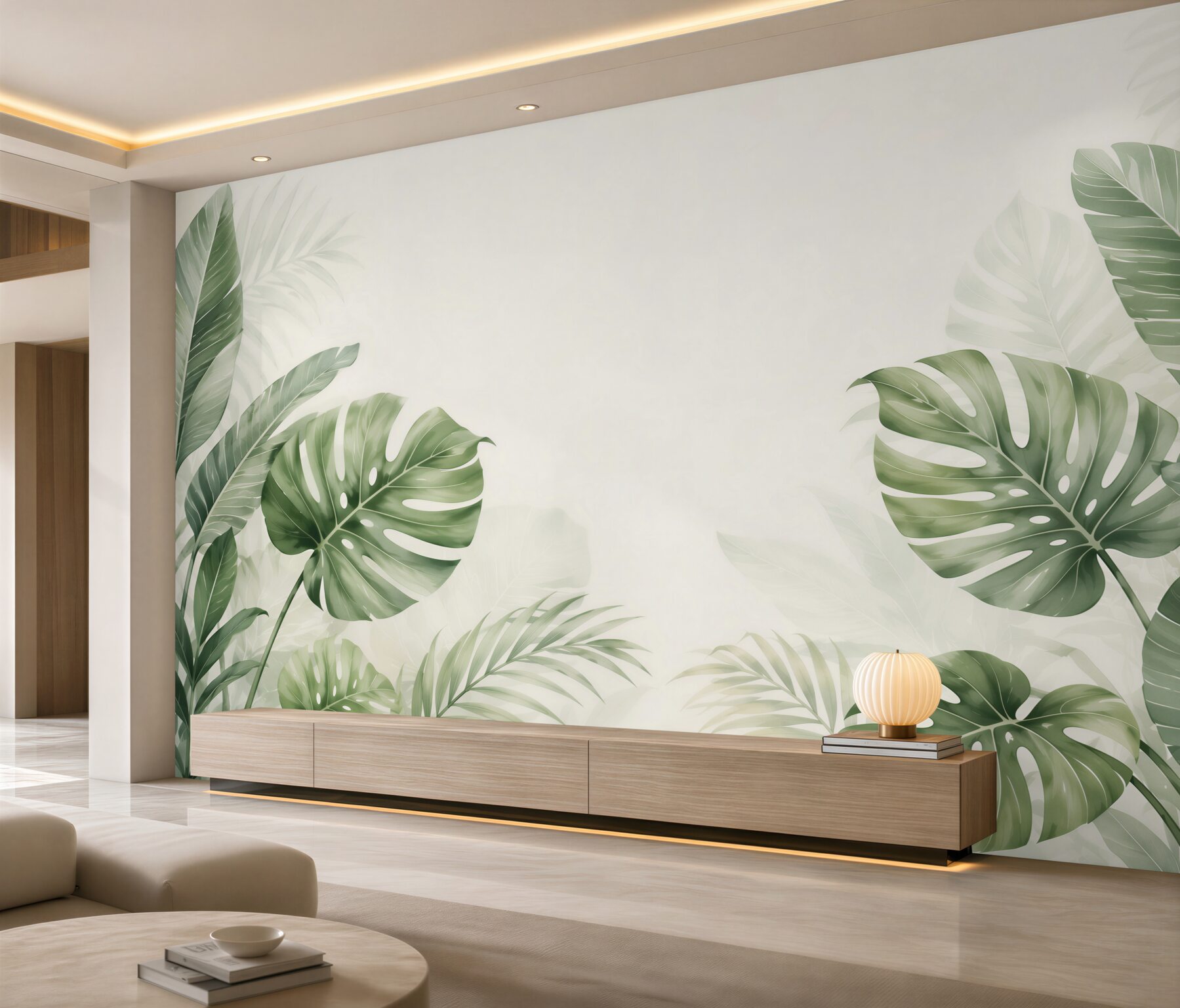 Fototapeta liście monstera i palmy zielone w stylu tropikalnym?v23