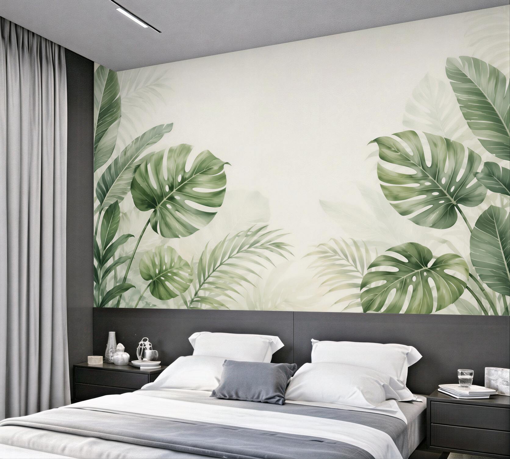 Fototapeta liście monstera i palmy zielone w stylu tropikalnym?v23