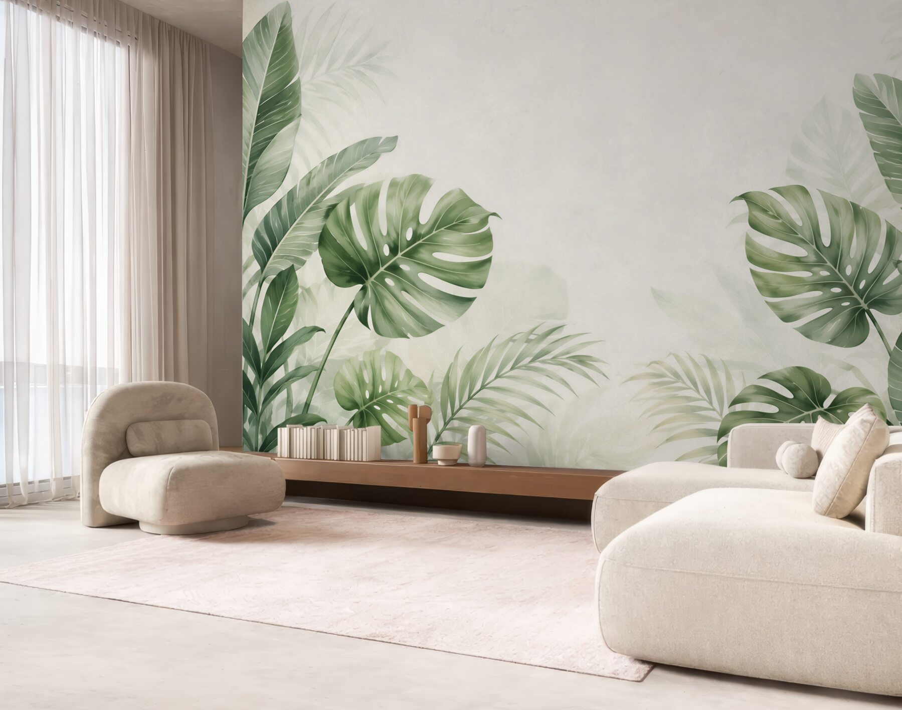 Fototapeta liście monstera i palmy zielone w stylu tropikalnym?v23