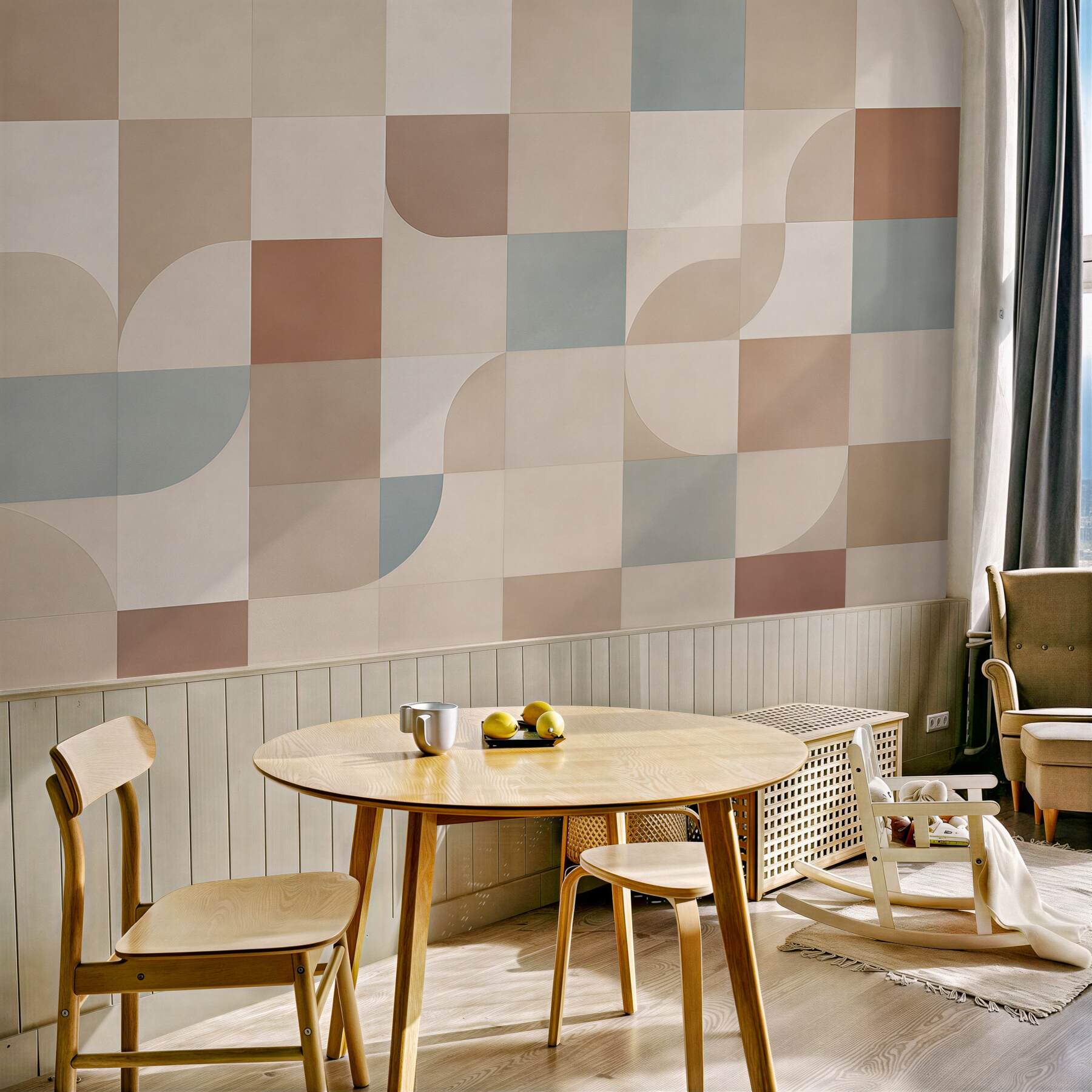 Fototapeta geometryczna mozaika pastelowa beżowa nowoczesna?v23