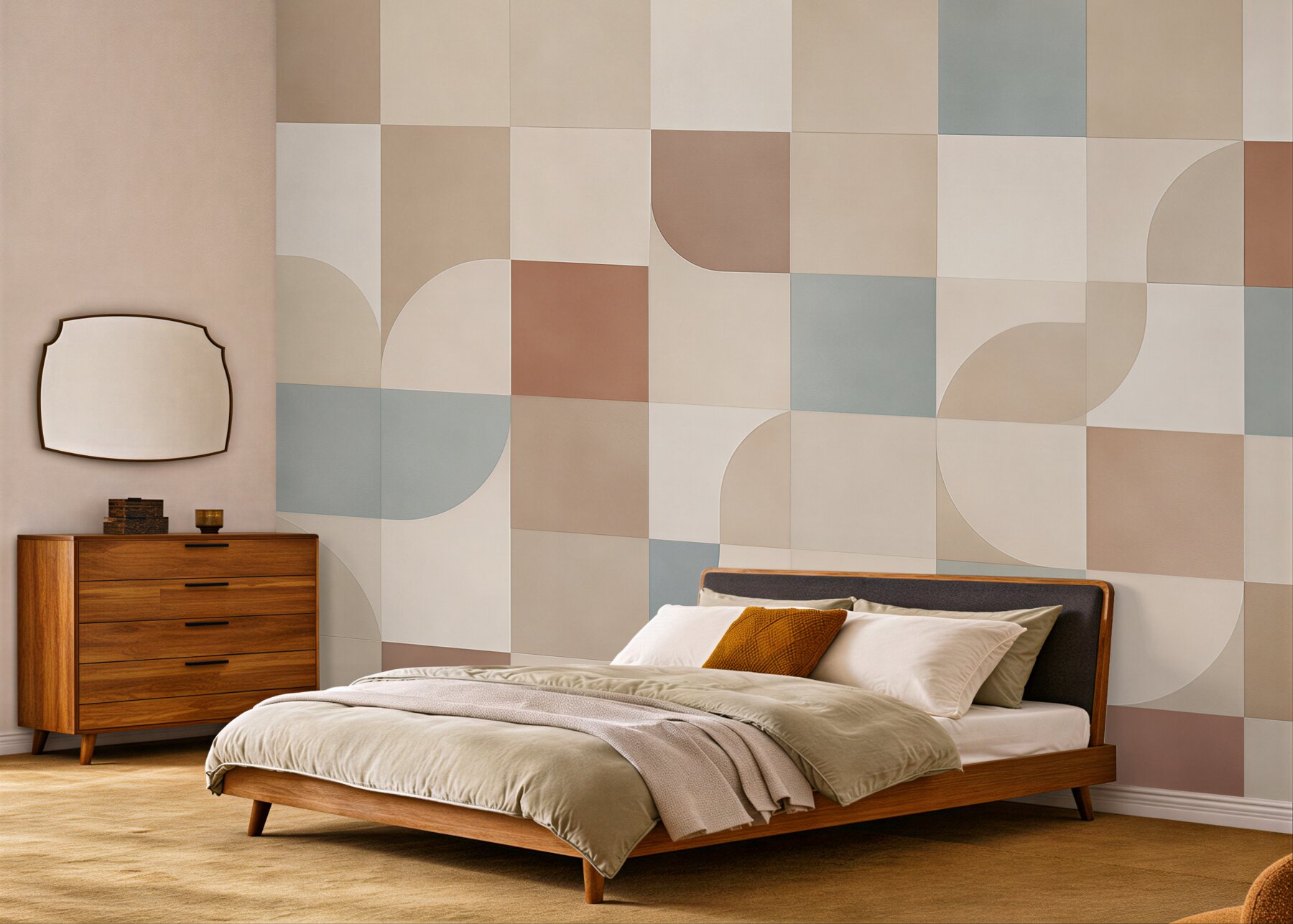 Fototapeta geometryczna mozaika pastelowa beżowa nowoczesna?v23