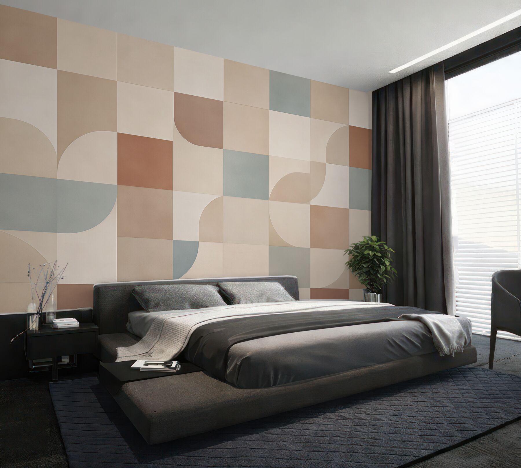 Fototapeta geometryczna mozaika pastelowa beżowa nowoczesna?v23