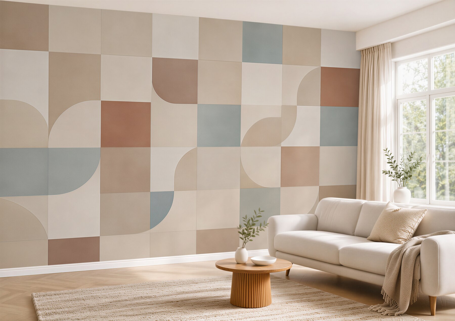 Fototapeta geometryczna mozaika pastelowa beżowa nowoczesna?v23