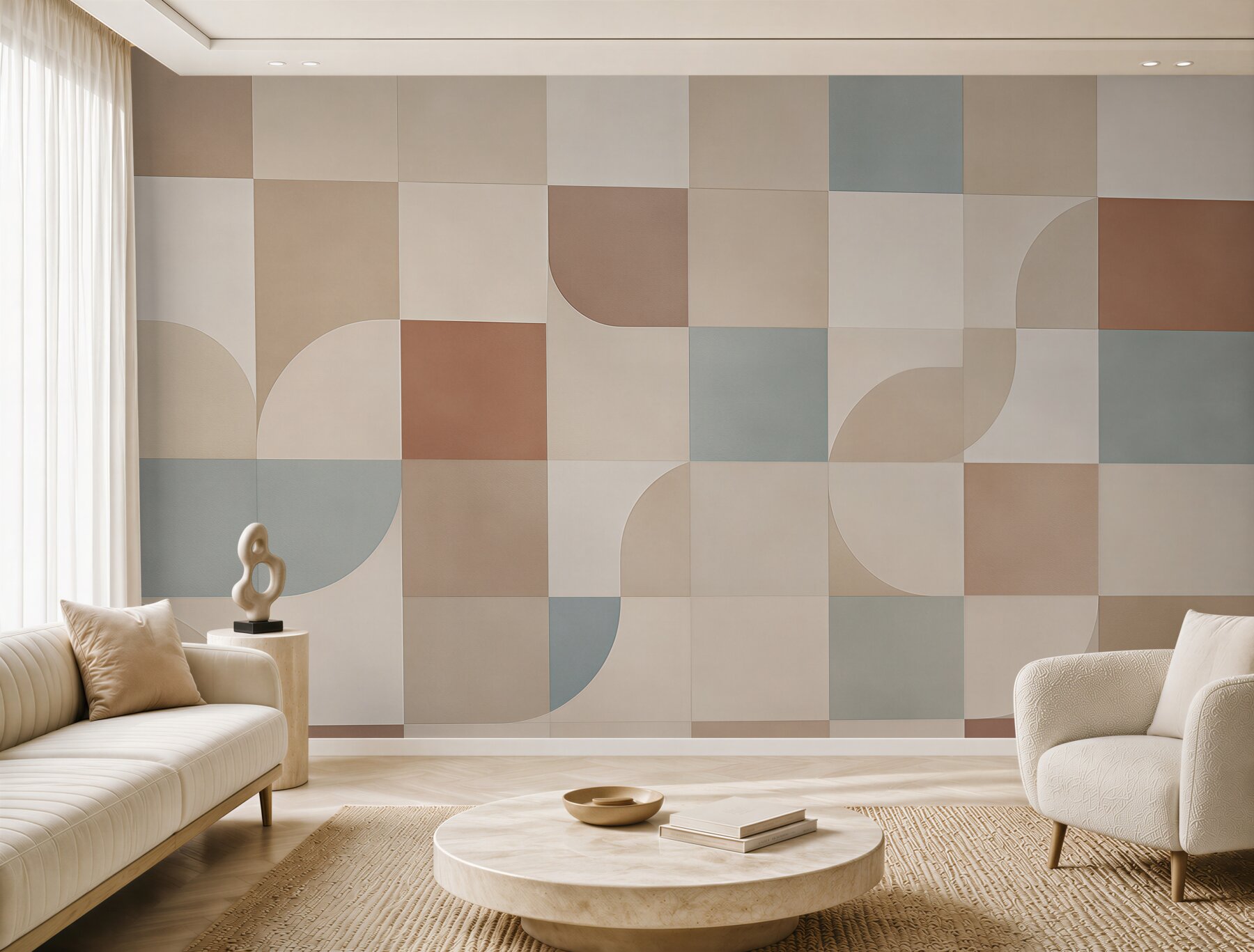 Fototapeta geometryczna mozaika pastelowa beżowa nowoczesna?v23