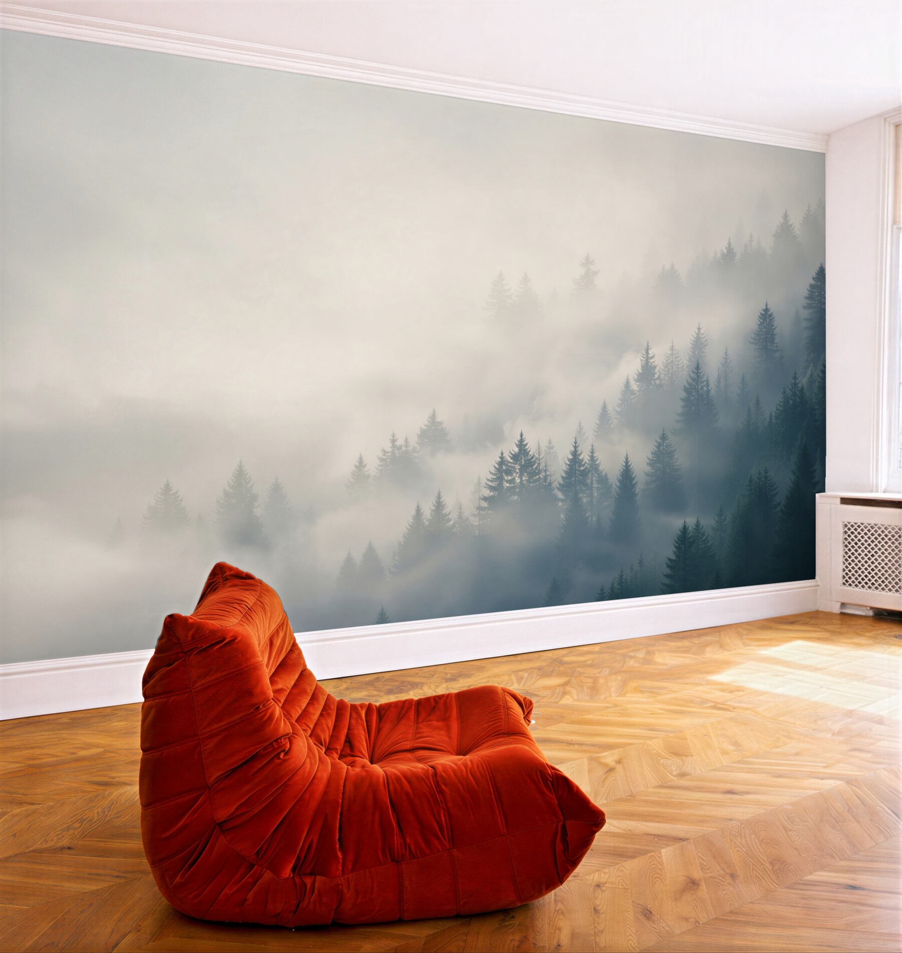 Fototapeta gęsta mgła pokrywa las nocą?v23