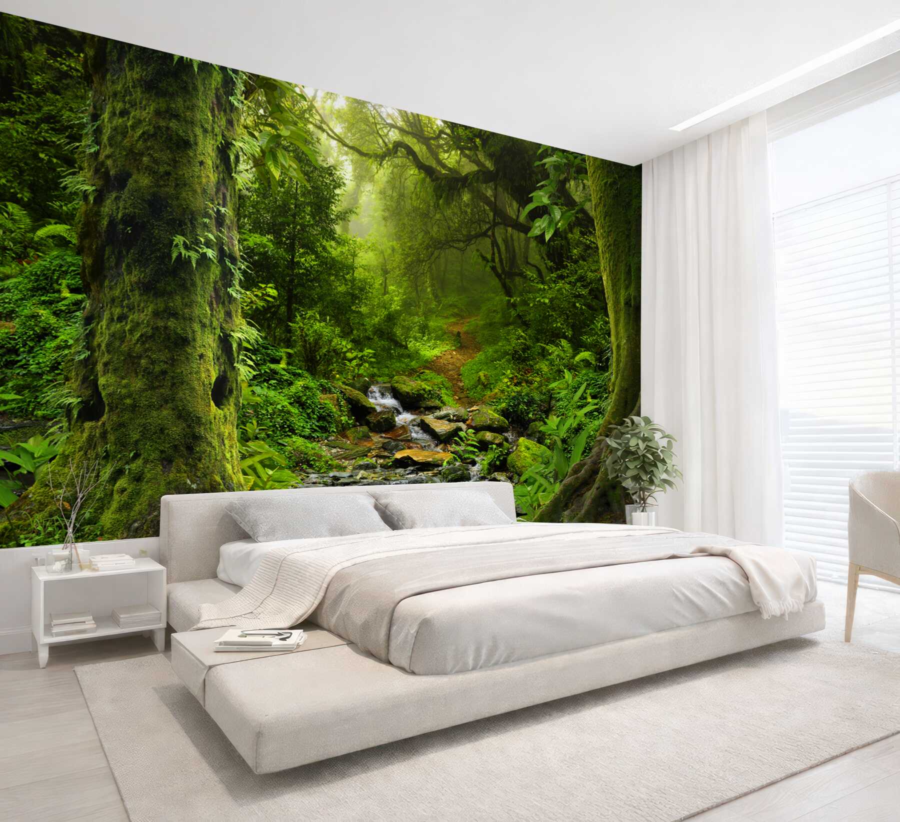 Fototapeta wodospad w środku lasu o świcie?v23