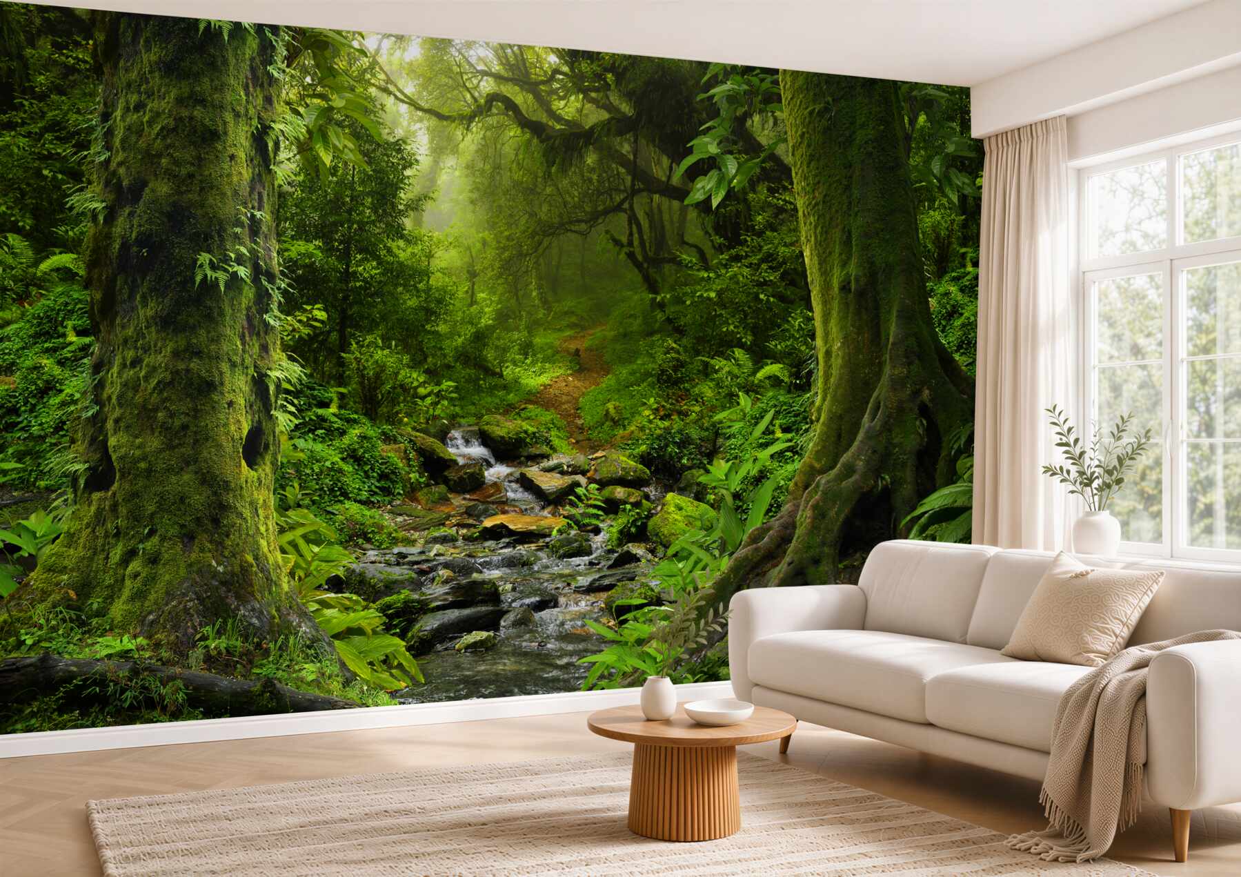 Fototapeta wodospad w środku lasu o świcie?v23
