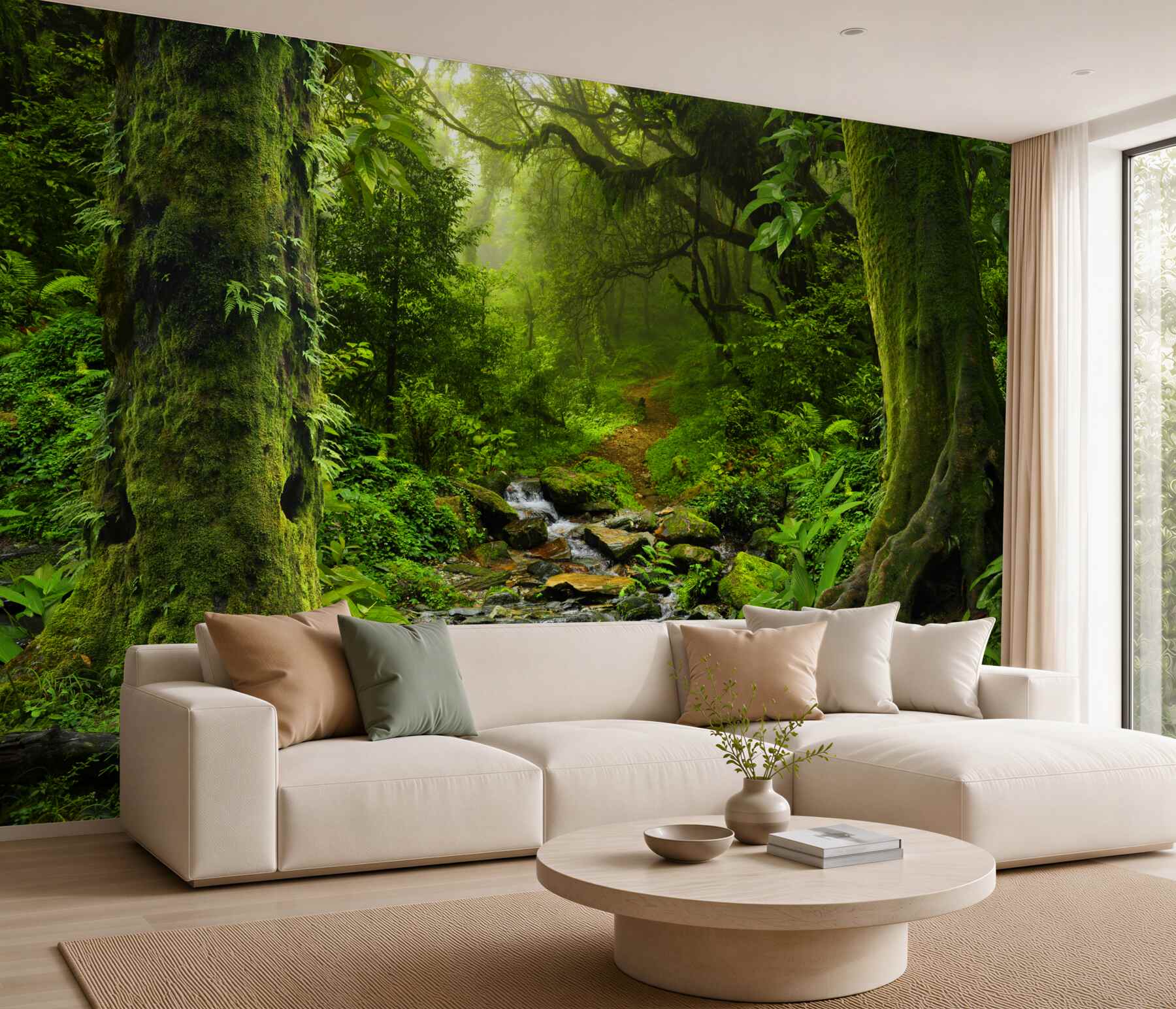 Fototapeta wodospad w środku lasu o świcie?v23