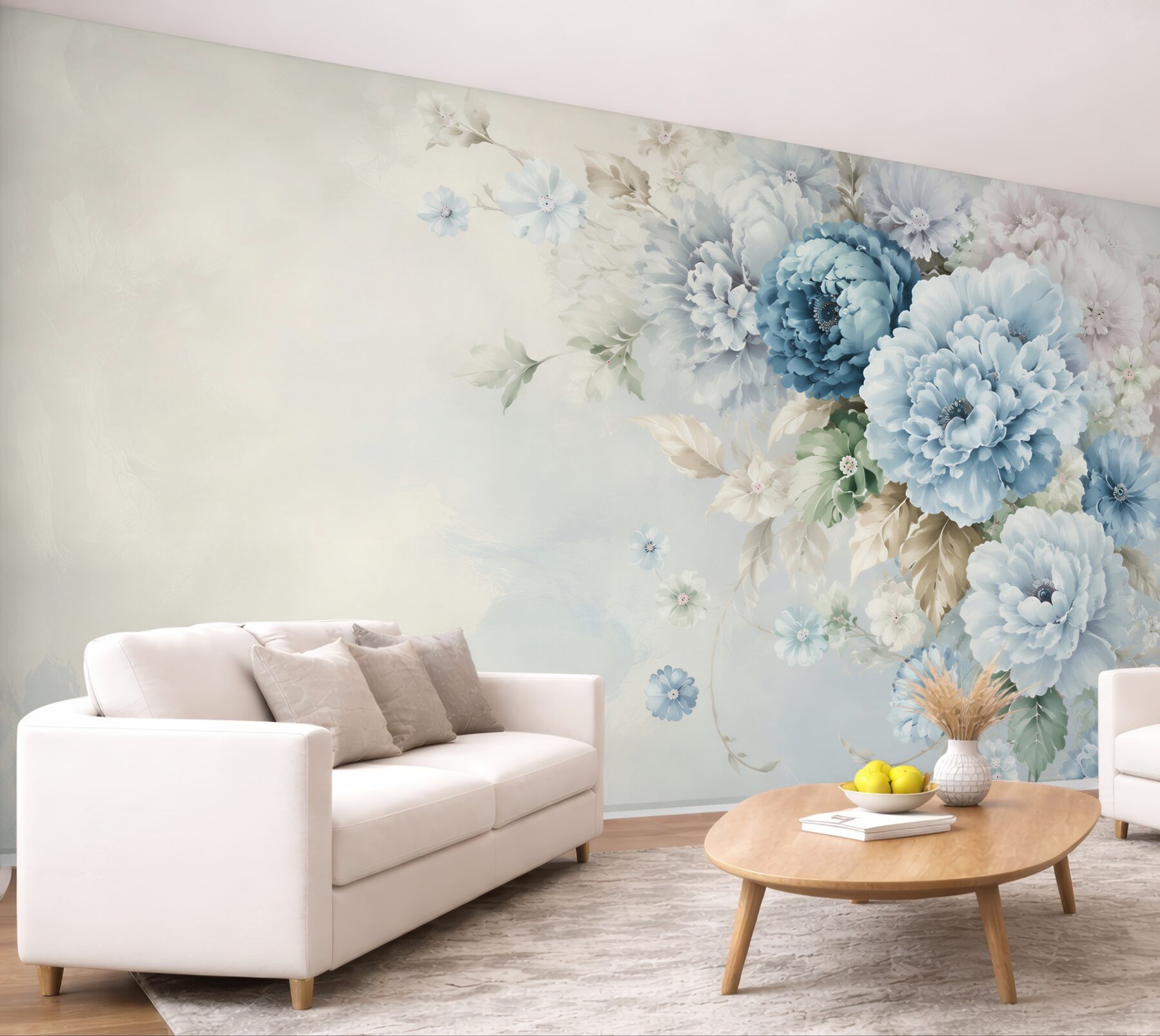 Fototapeta w kompozycji kwiaty liliowe i niebieskie?v23