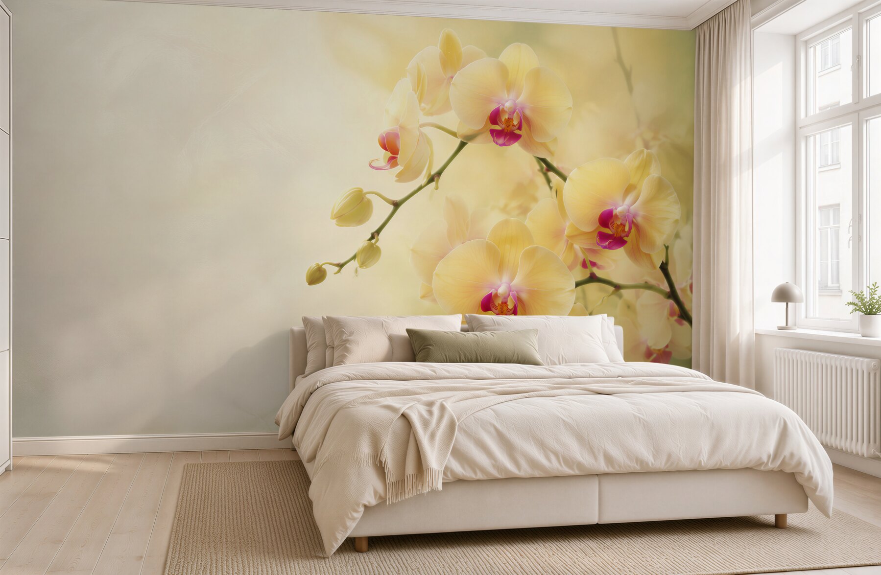 Fototapeta żółte orchidee w letnim ogrodzie?v23