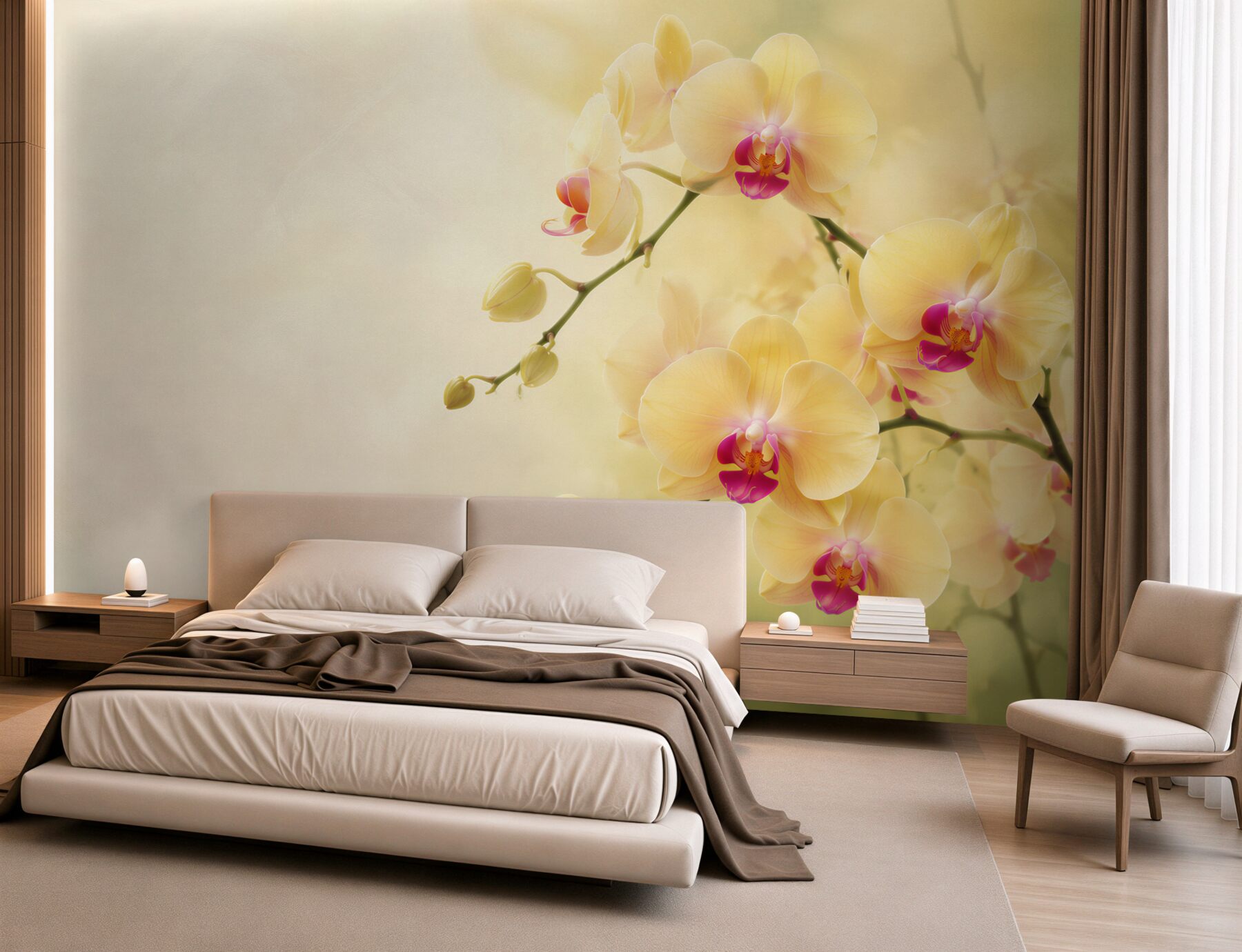 Fototapeta żółte orchidee w letnim ogrodzie?v23