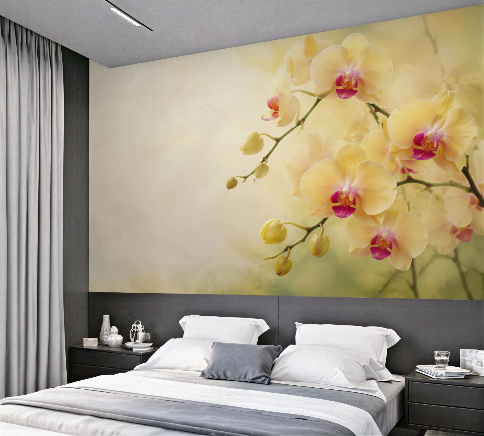 Fototapeta żółte orchidee w letnim ogrodzie?v23