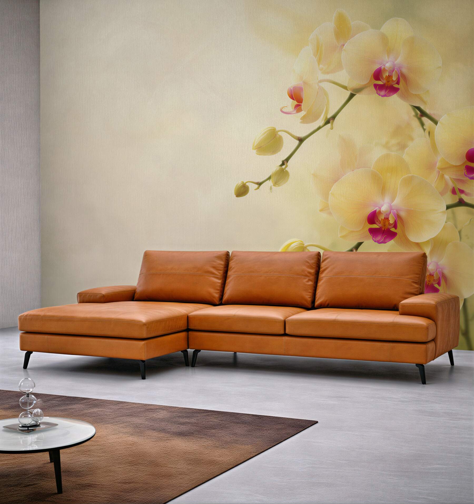 Fototapeta żółte orchidee w letnim ogrodzie?v23