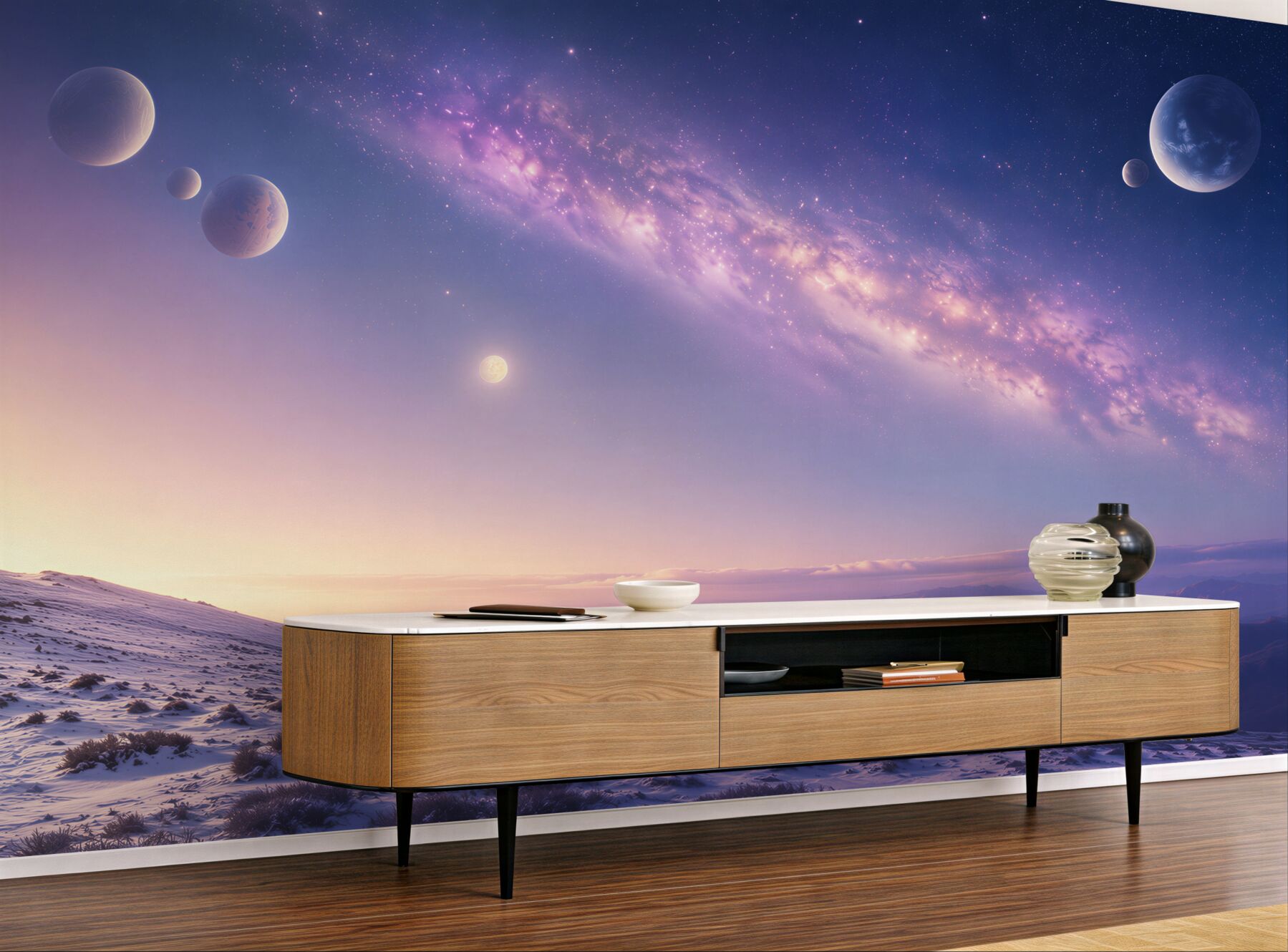 Fototapeta przestrzeń kosmiczna z planetami?v23