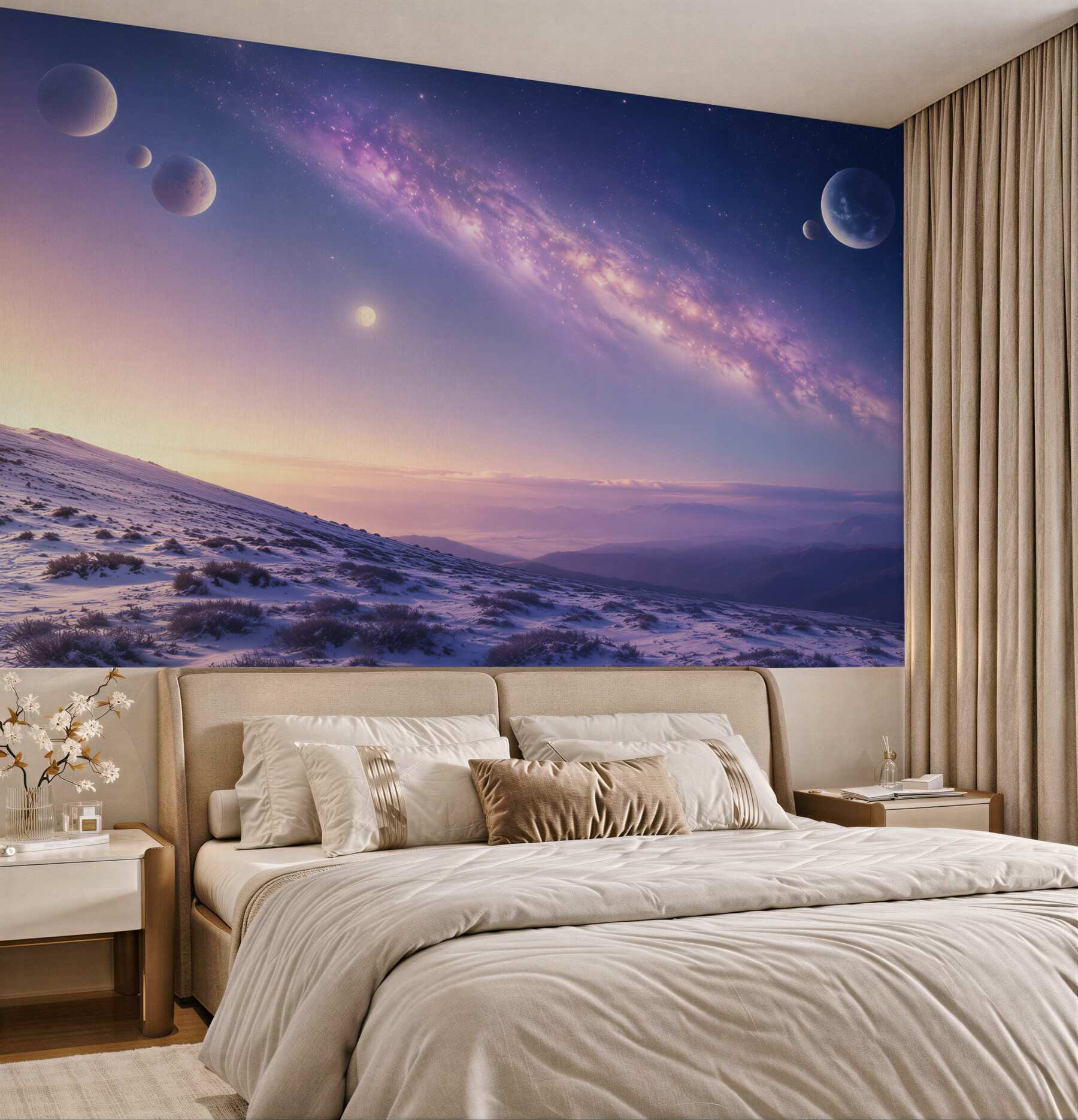 Fototapeta przestrzeń kosmiczna z planetami?v23