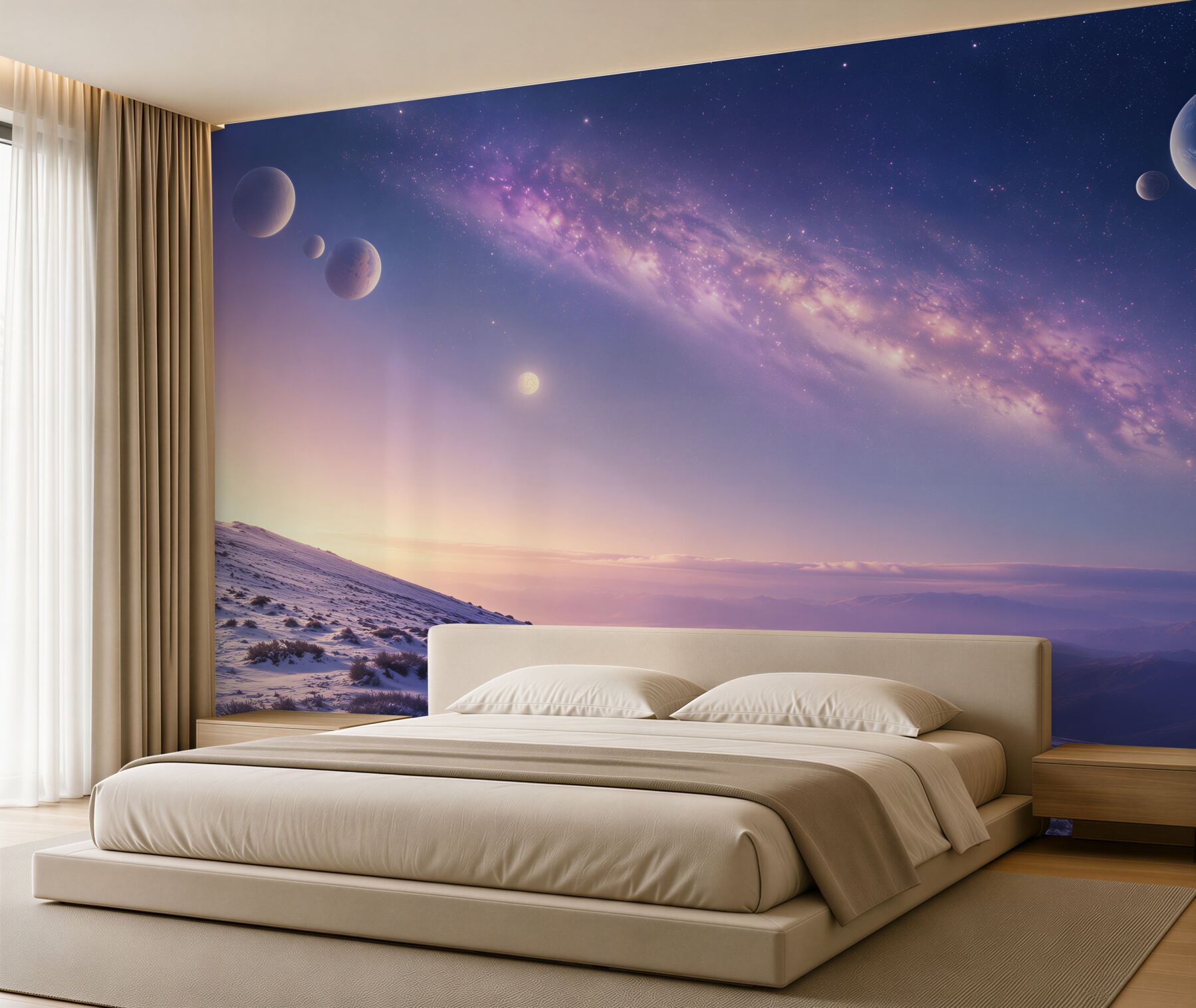 Fototapeta przestrzeń kosmiczna z planetami?v23