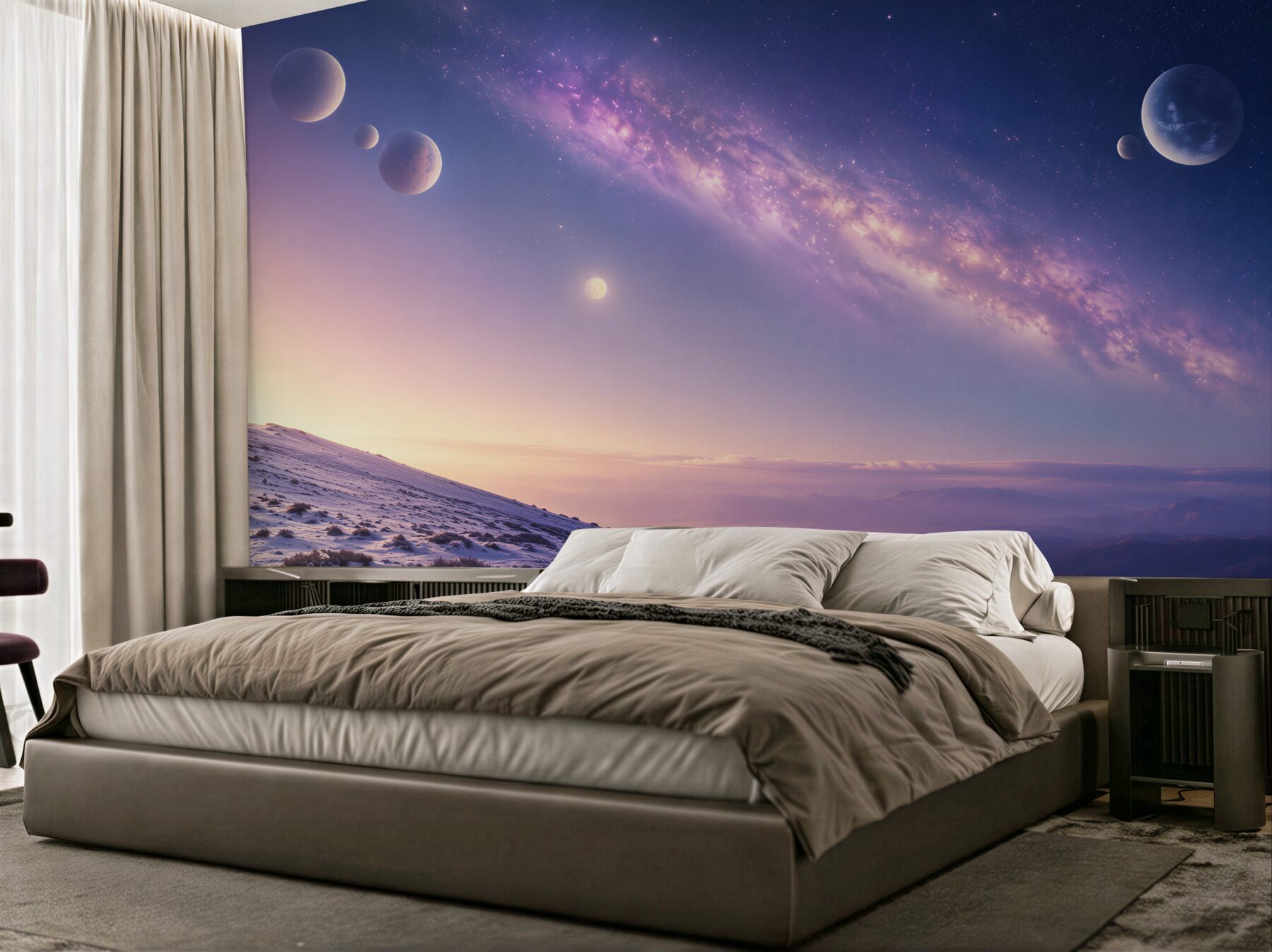 Fototapeta przestrzeń kosmiczna z planetami?v23
