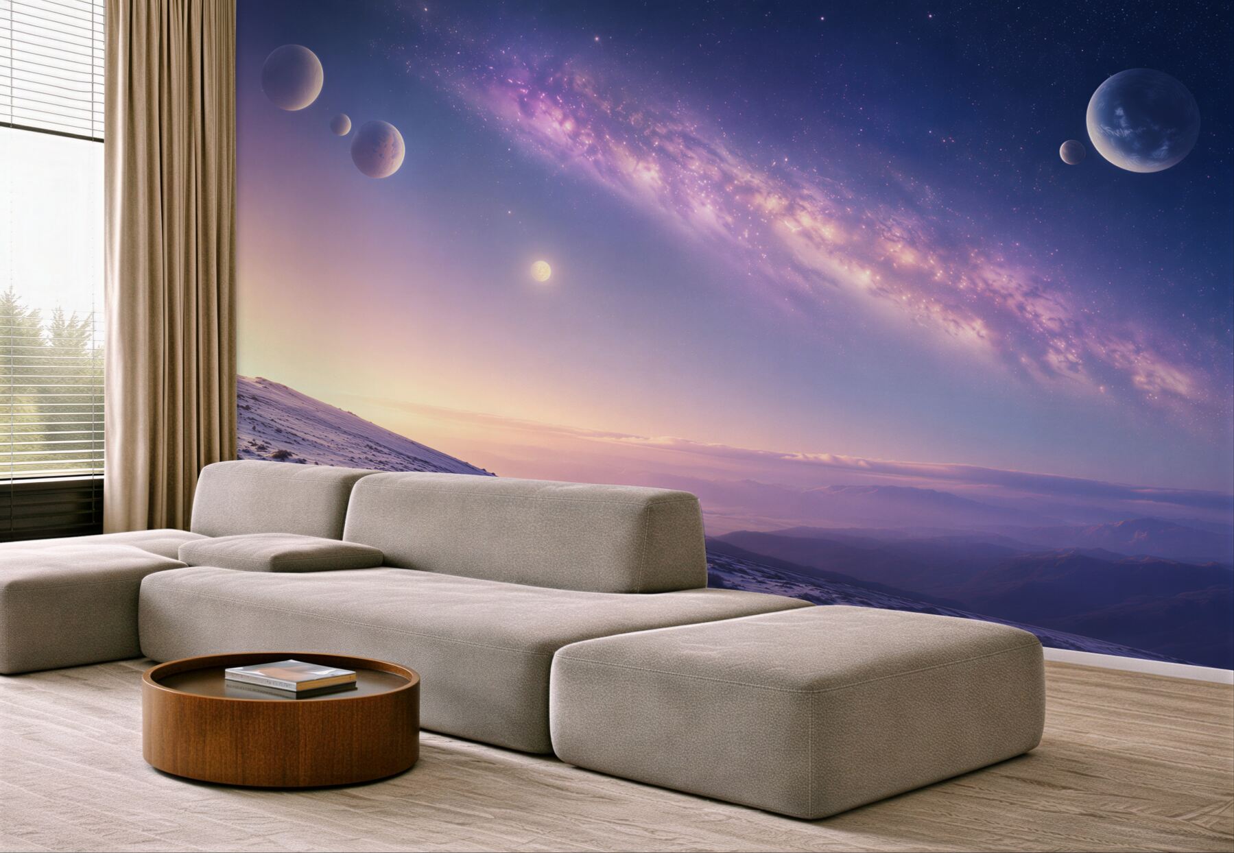 Fototapeta przestrzeń kosmiczna z planetami?v23