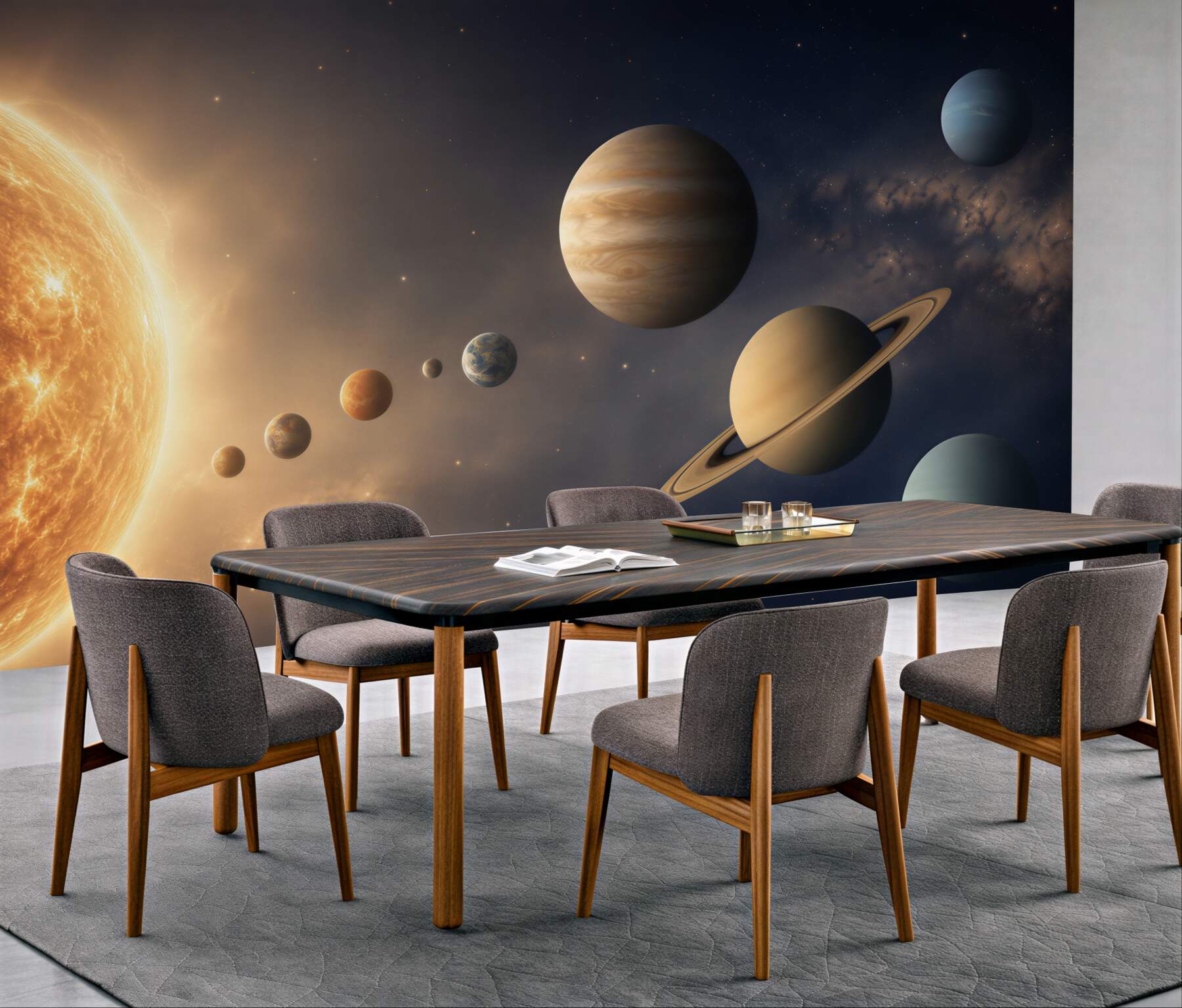 Fototapeta związek między planetami a Słońcem?v23