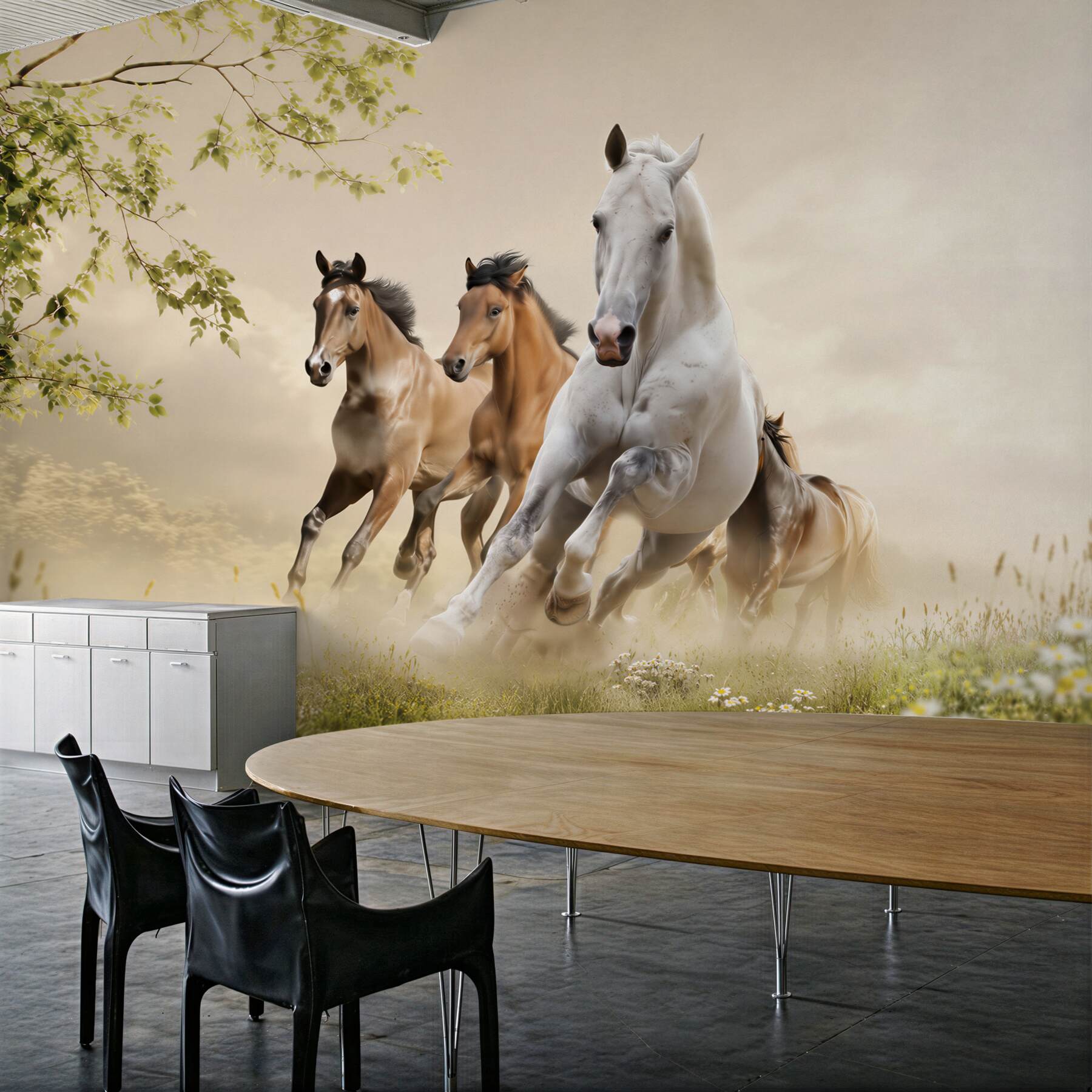 Fototapeta galop różnych koni rozbijających cegłę?v23