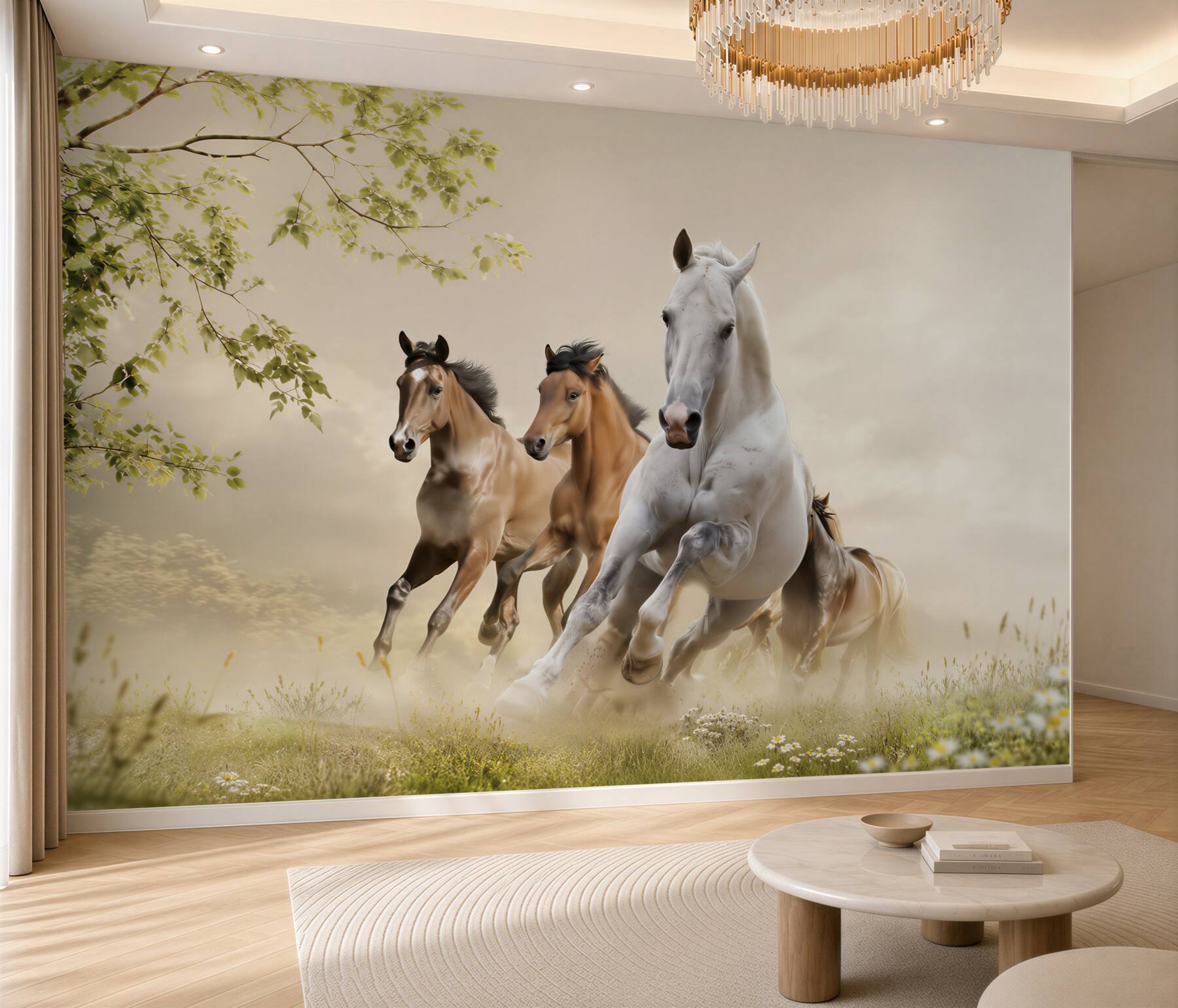 Fototapeta galop różnych koni rozbijających cegłę?v23