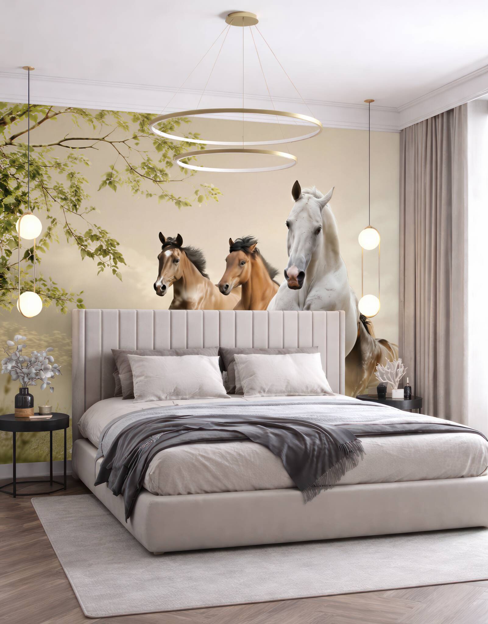 Fototapeta galop różnych koni rozbijających cegłę?v23