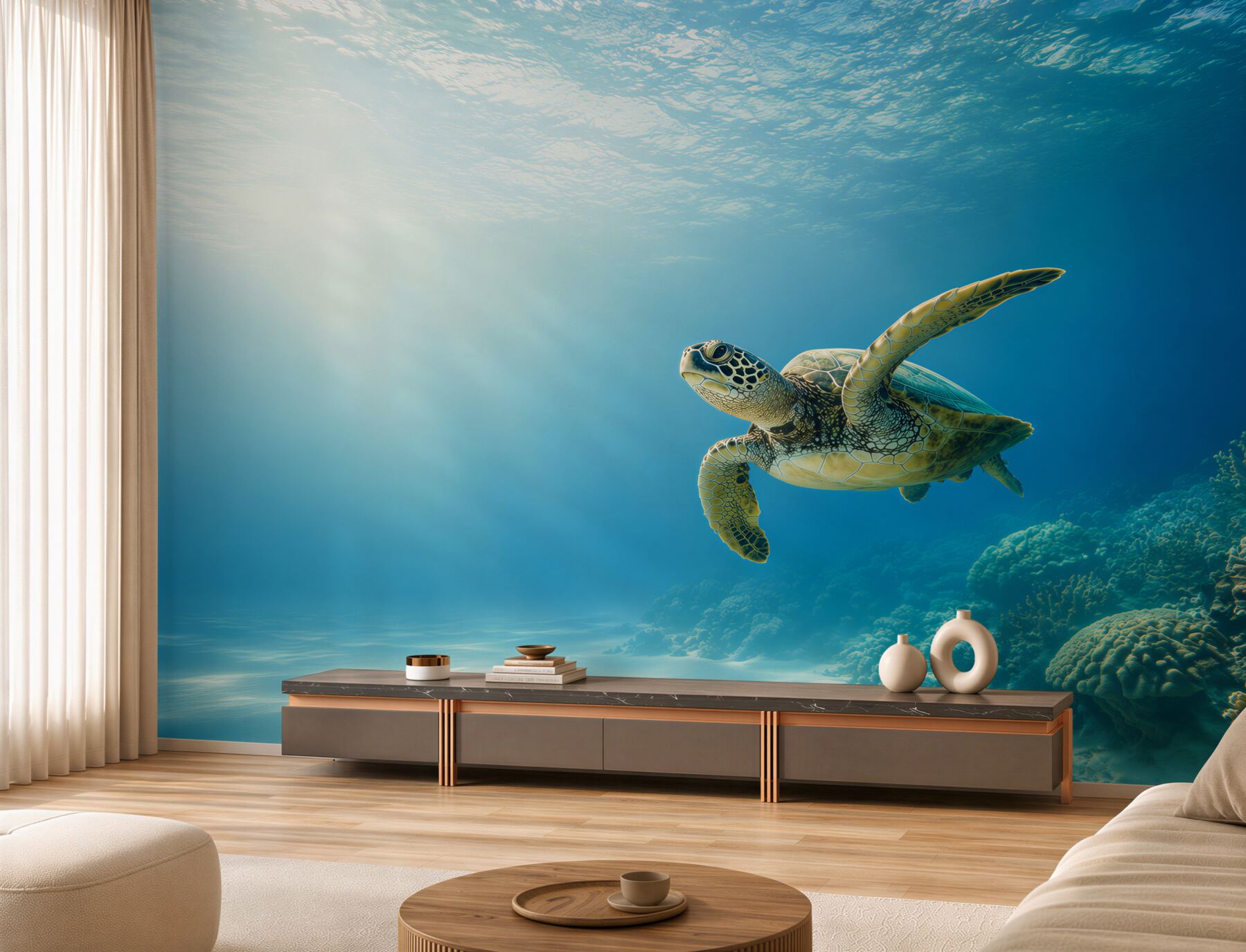 Fototapeta zielony żółw w oceanie?v23