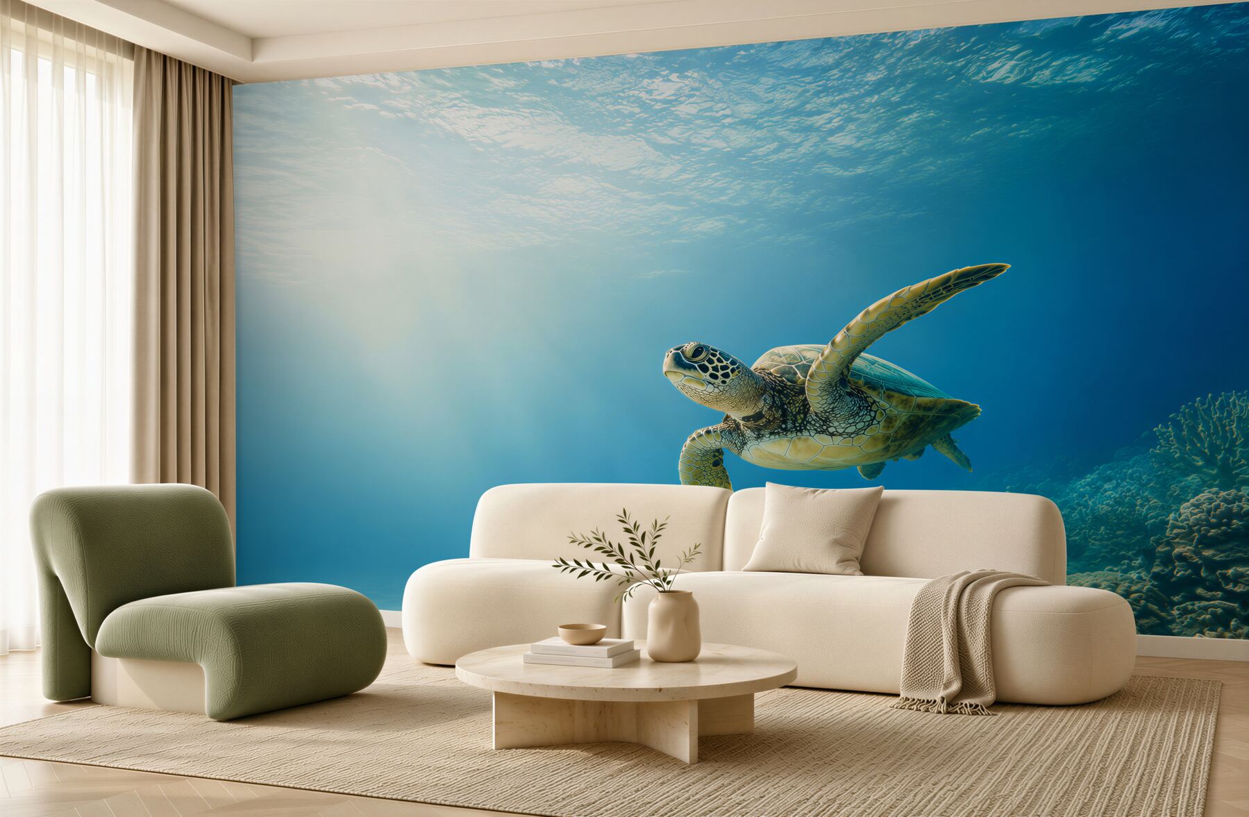 Fototapeta zielony żółw w oceanie?v23