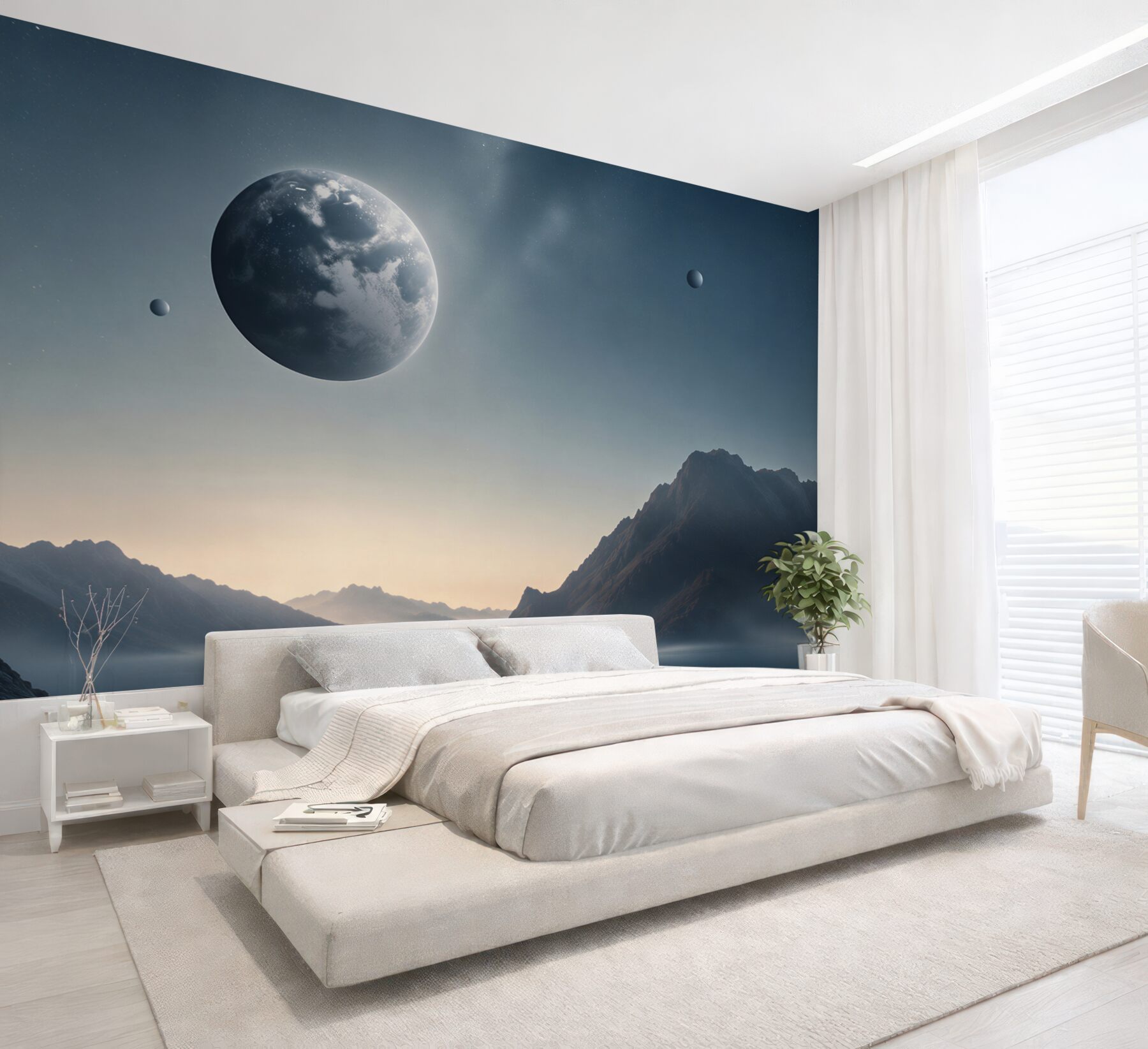 Fototapeta deszcz meteorów i księżyc?v23