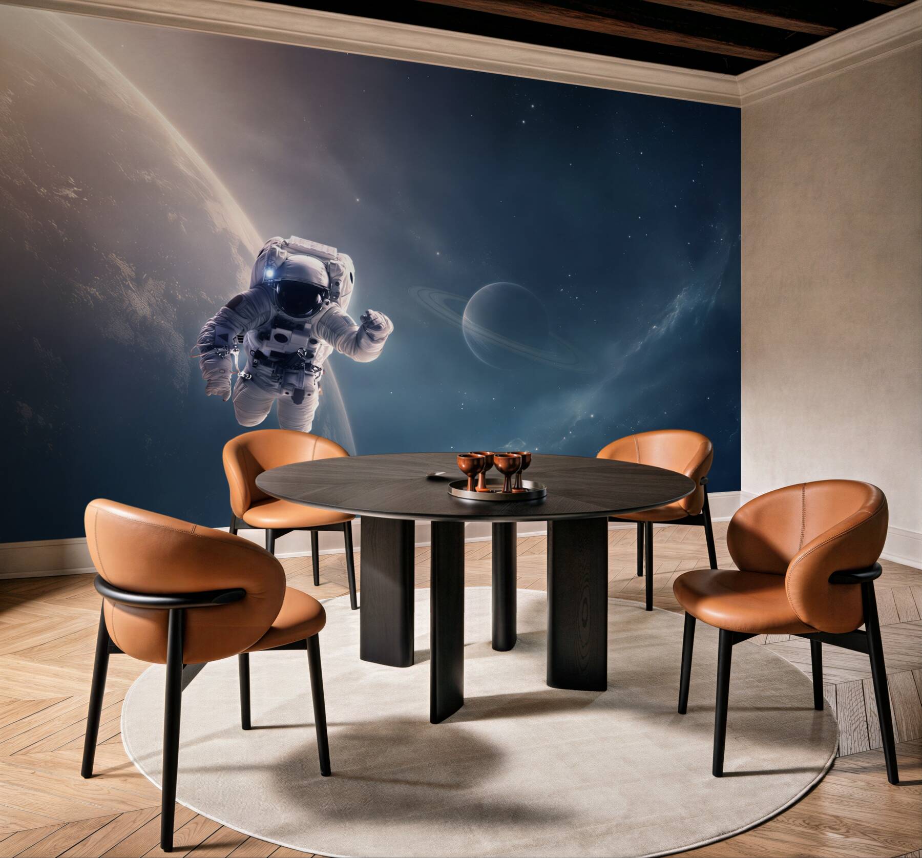 Fototapeta astronauta na tle Jowisza?v23