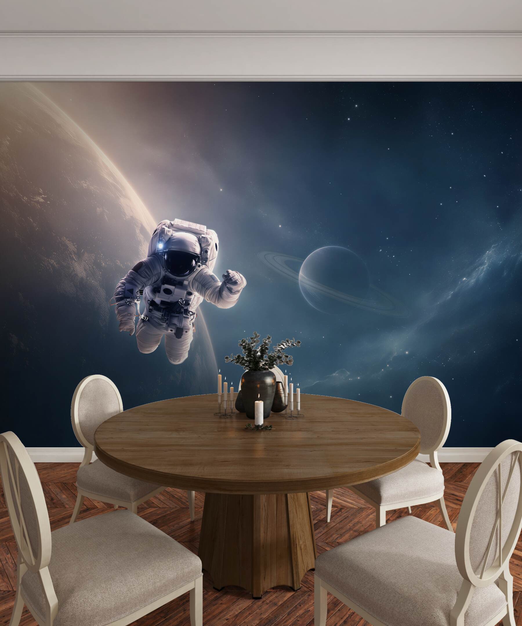 Fototapeta astronauta na tle Jowisza?v23