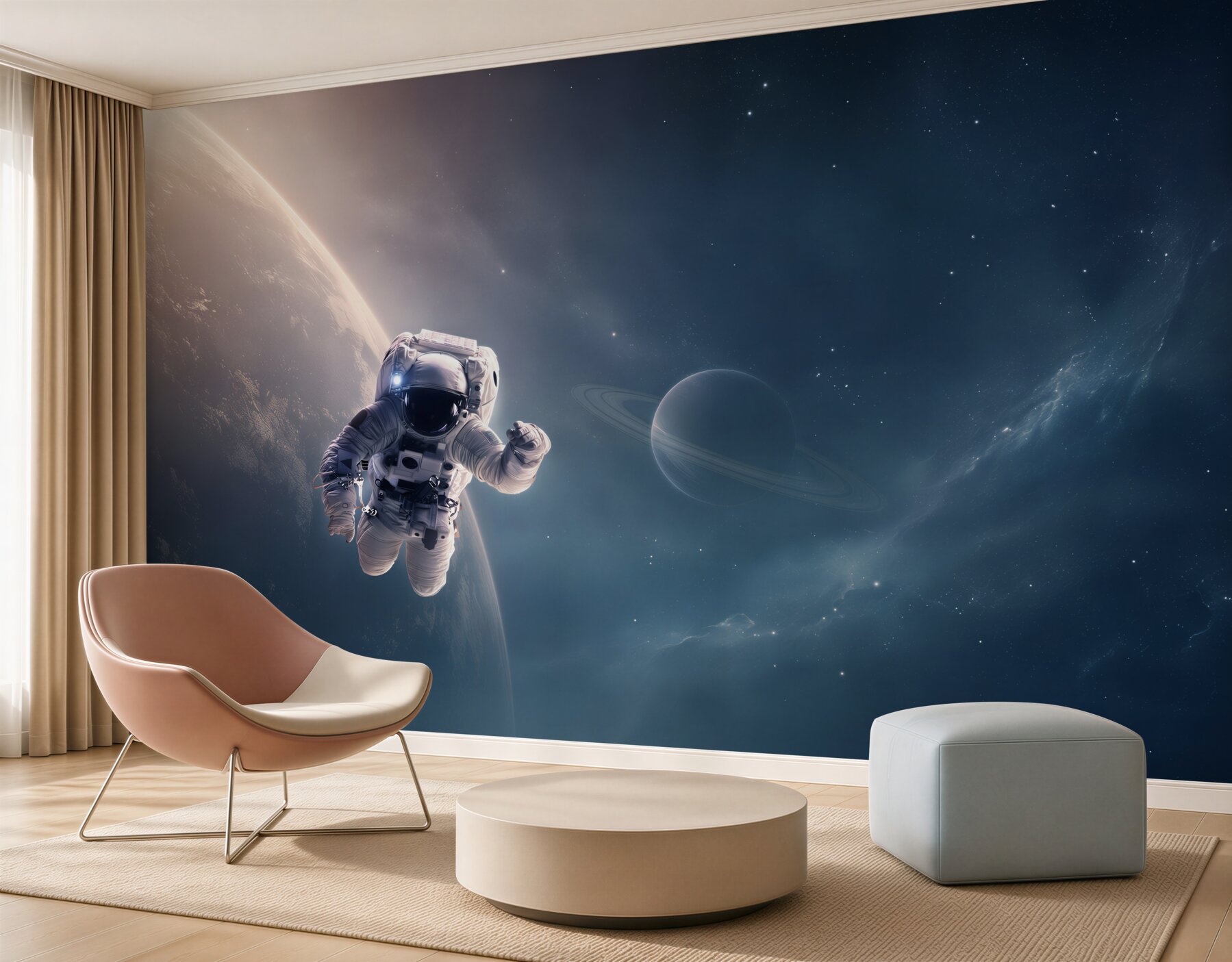 Fototapeta astronauta na tle Jowisza?v23