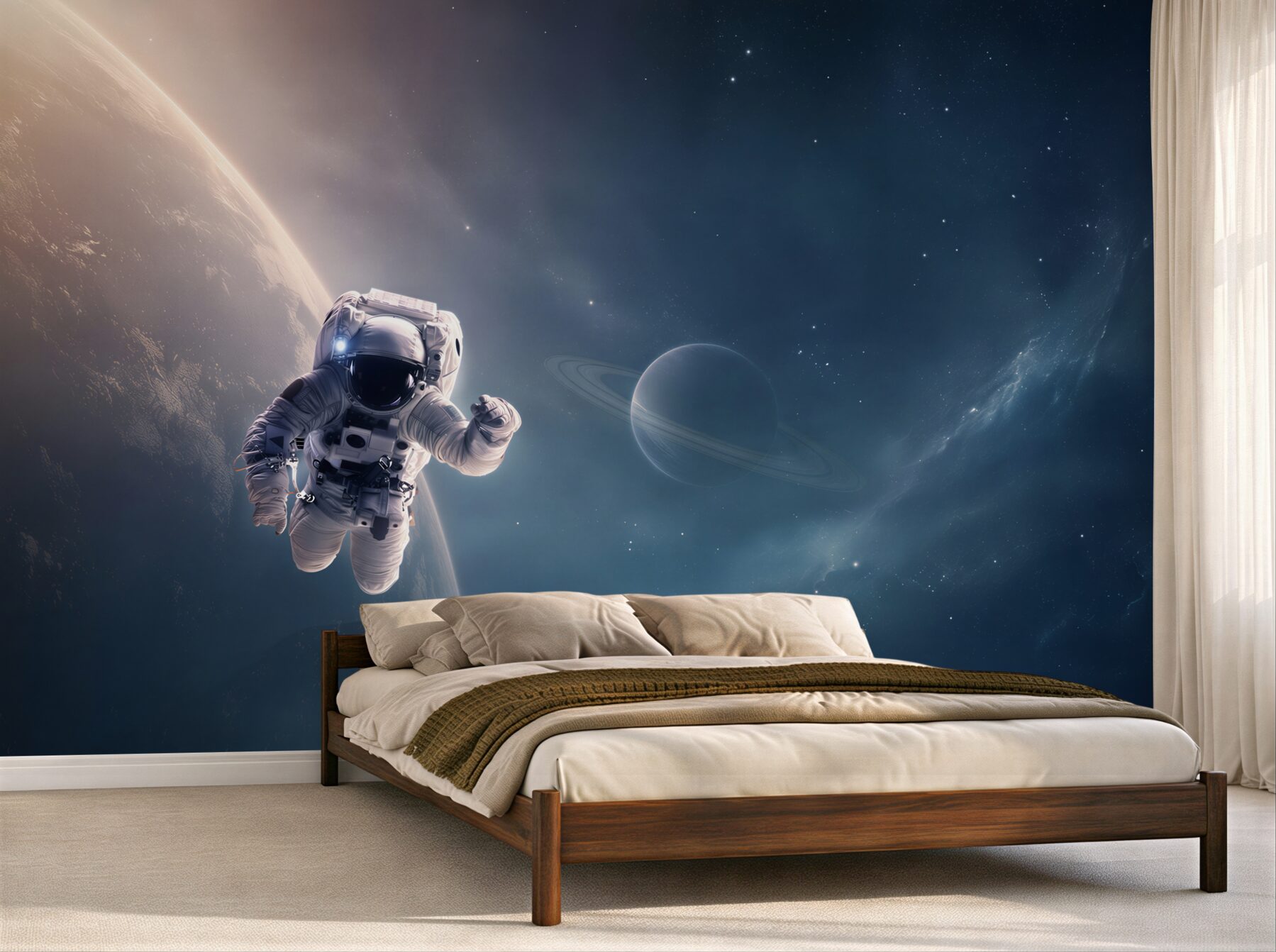 Fototapeta astronauta na tle Jowisza?v23