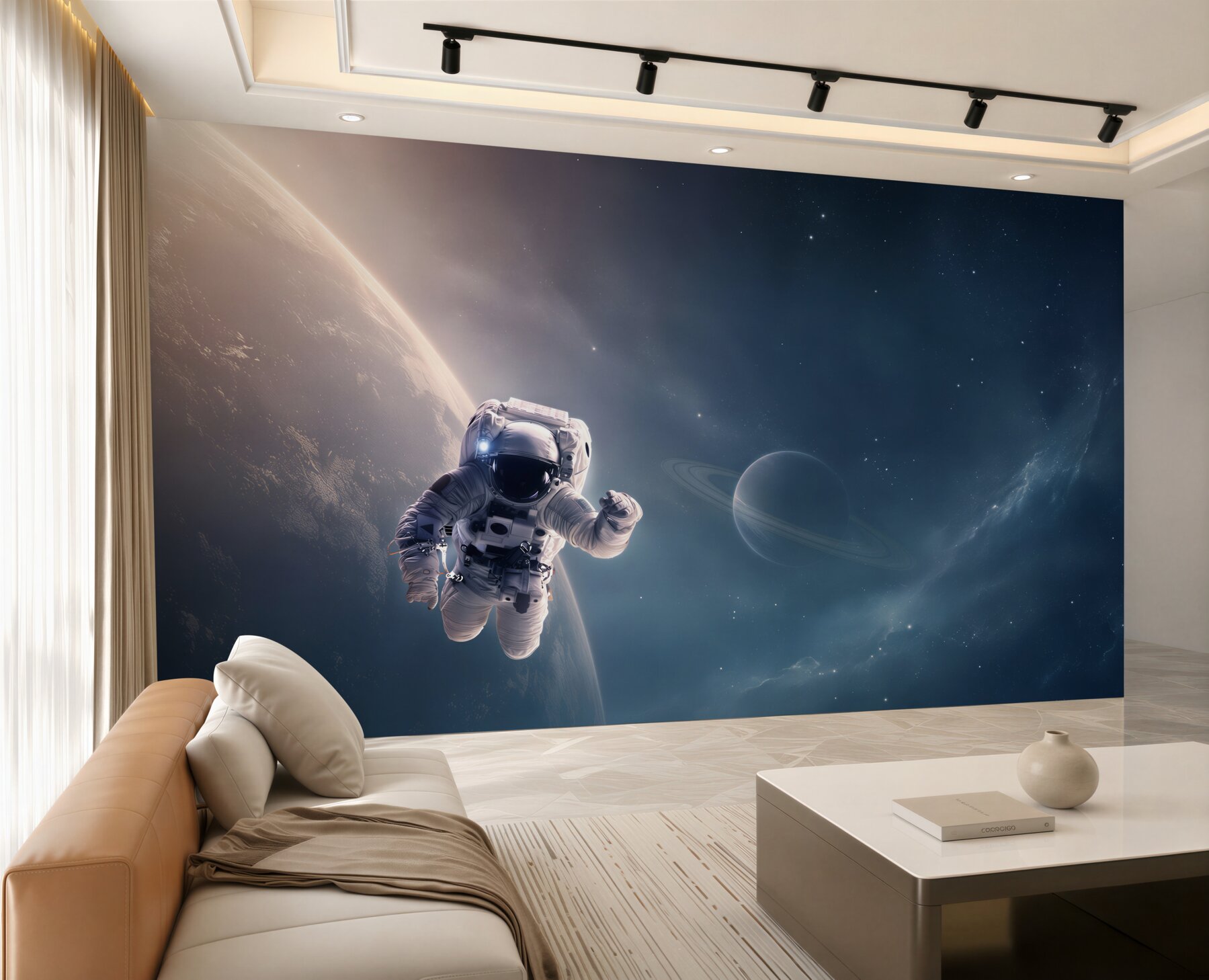 Fototapeta astronauta na tle Jowisza?v23