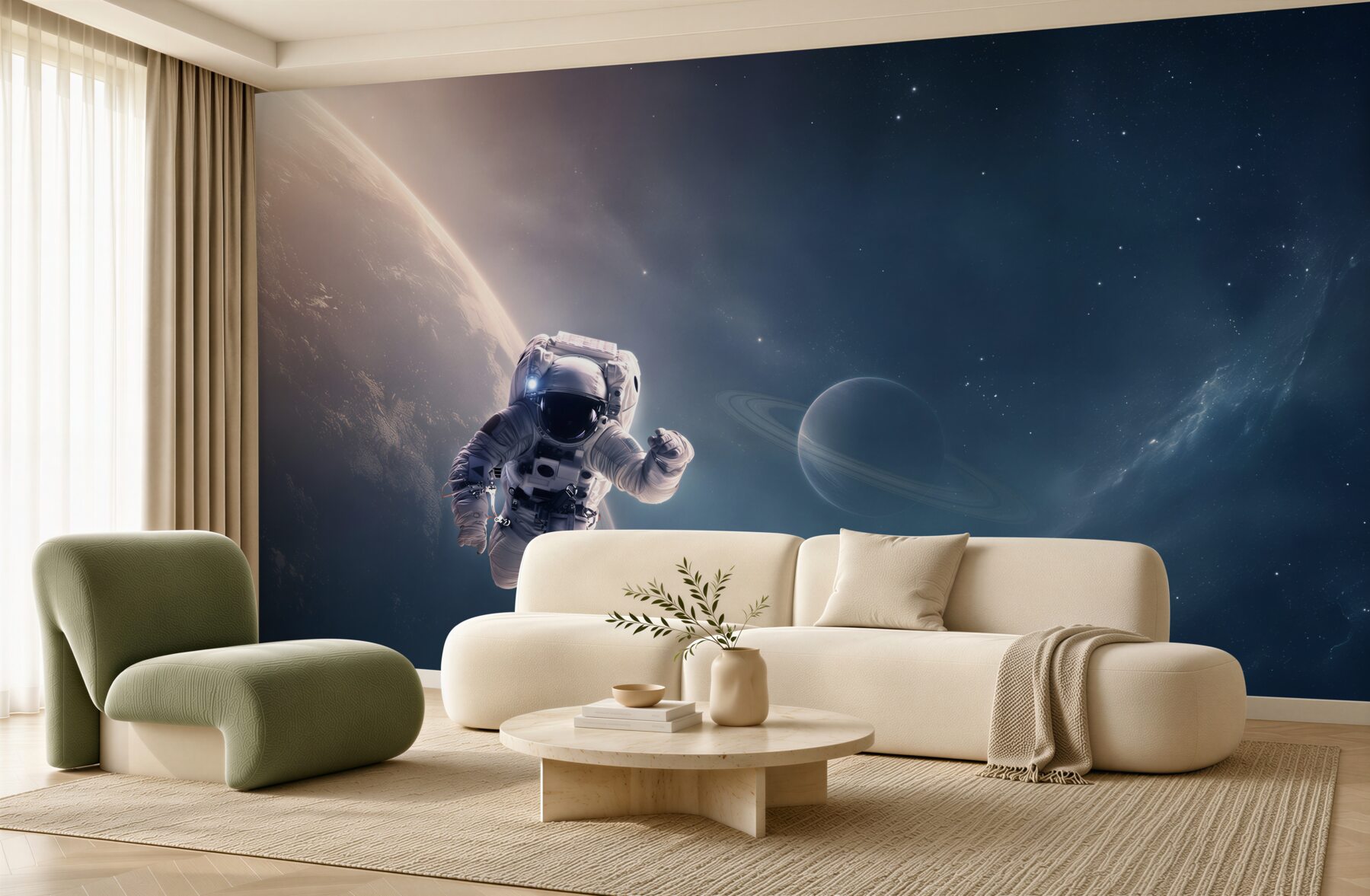 Fototapeta astronauta na tle Jowisza?v23