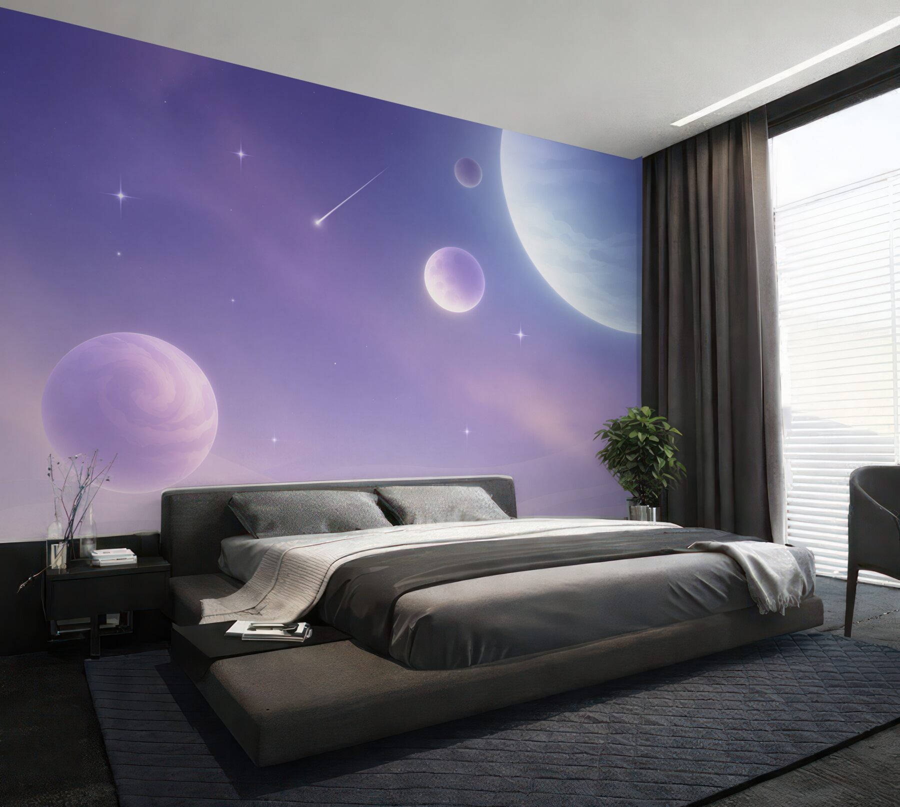 Fototapeta planety i gwiazdy w kosmosie